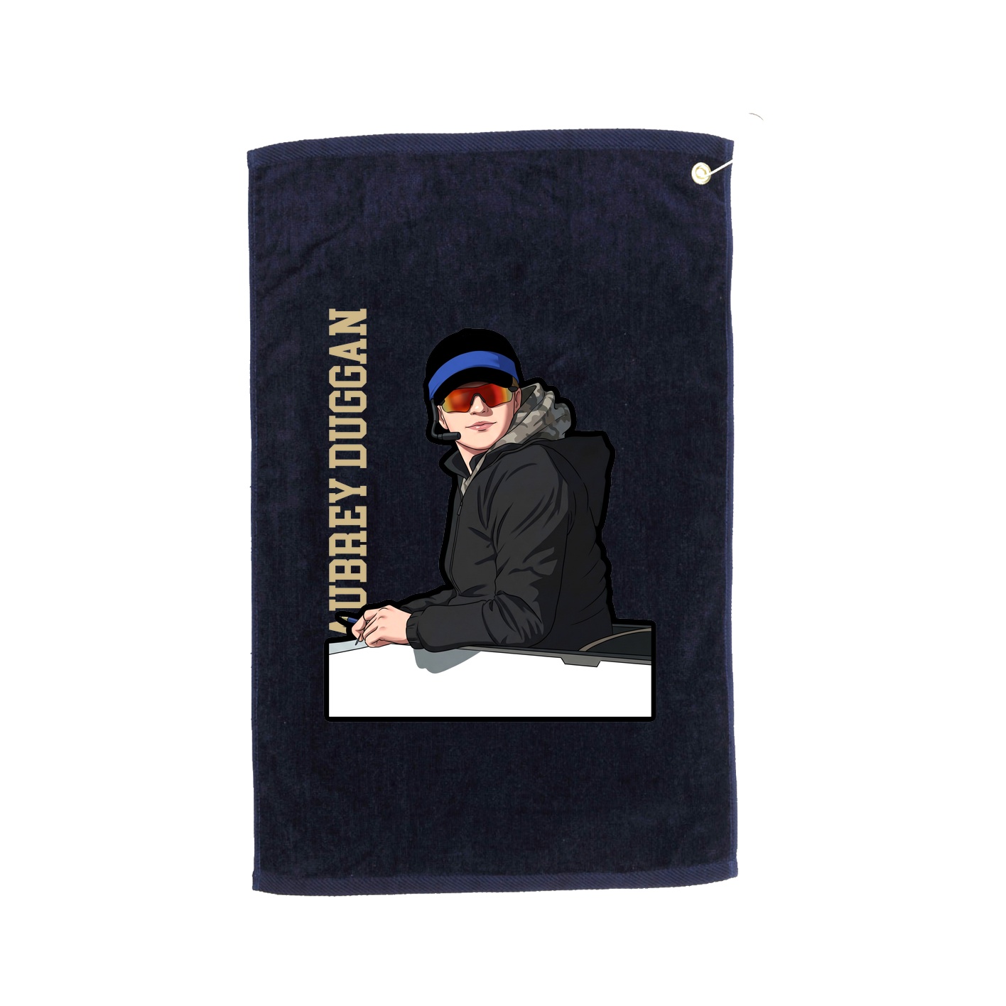 Golf Towel — Name Vertical in Navy