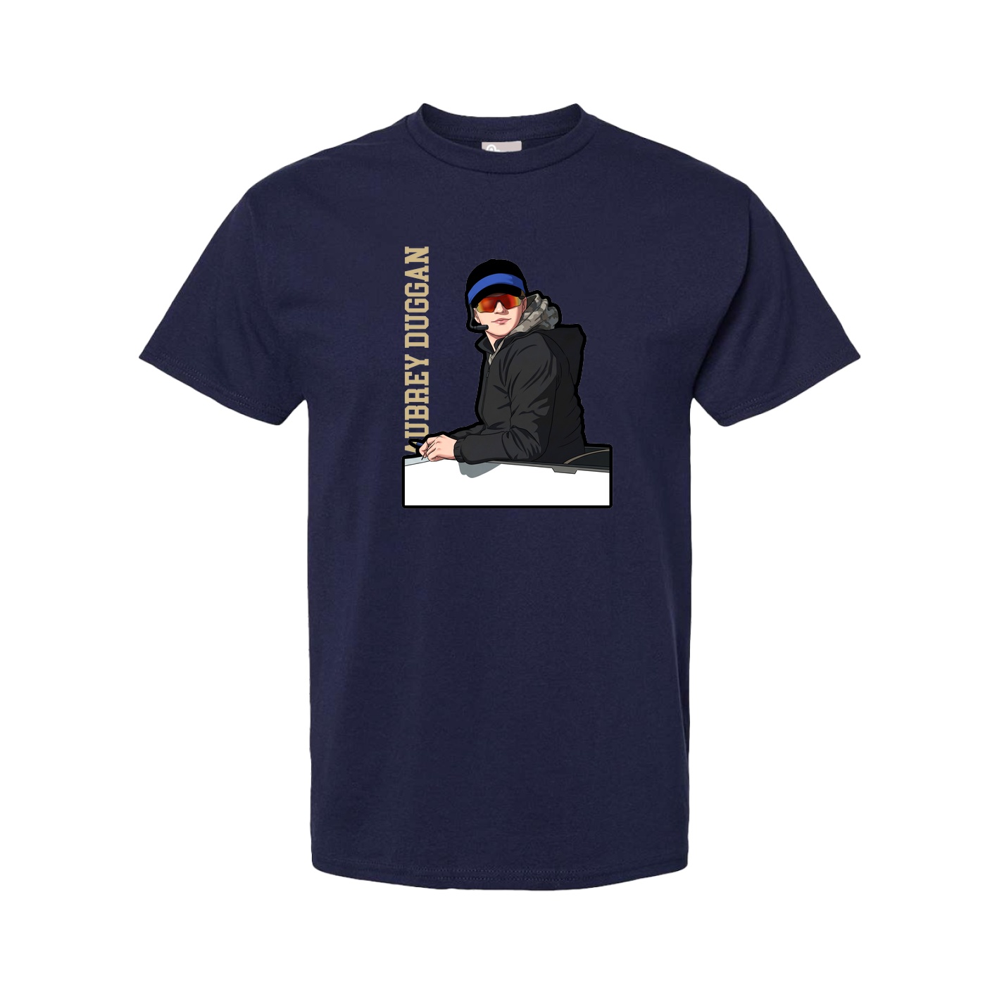 Tee — Name Vertical in Navy