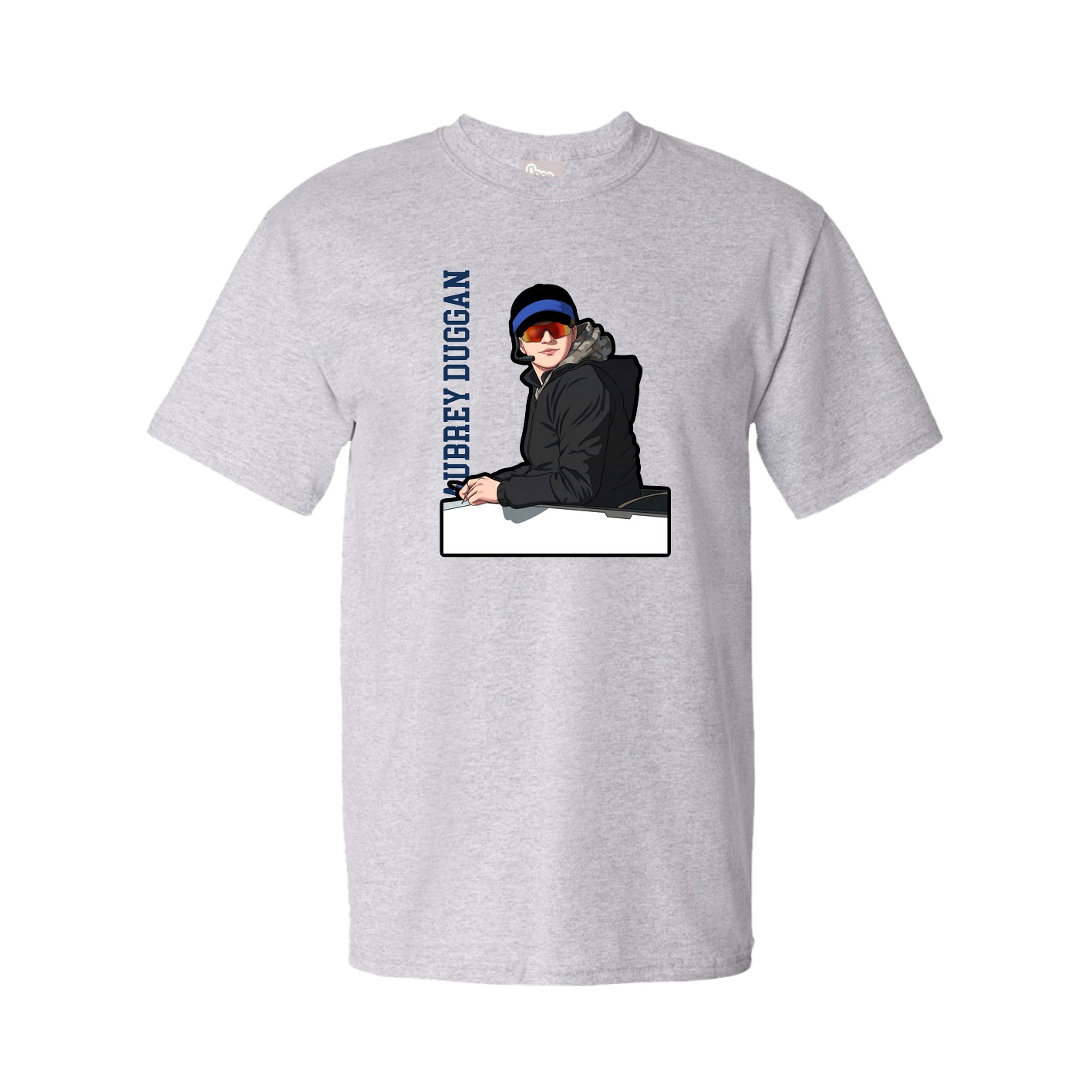 Youth Tee — Name Vertical in Grey
