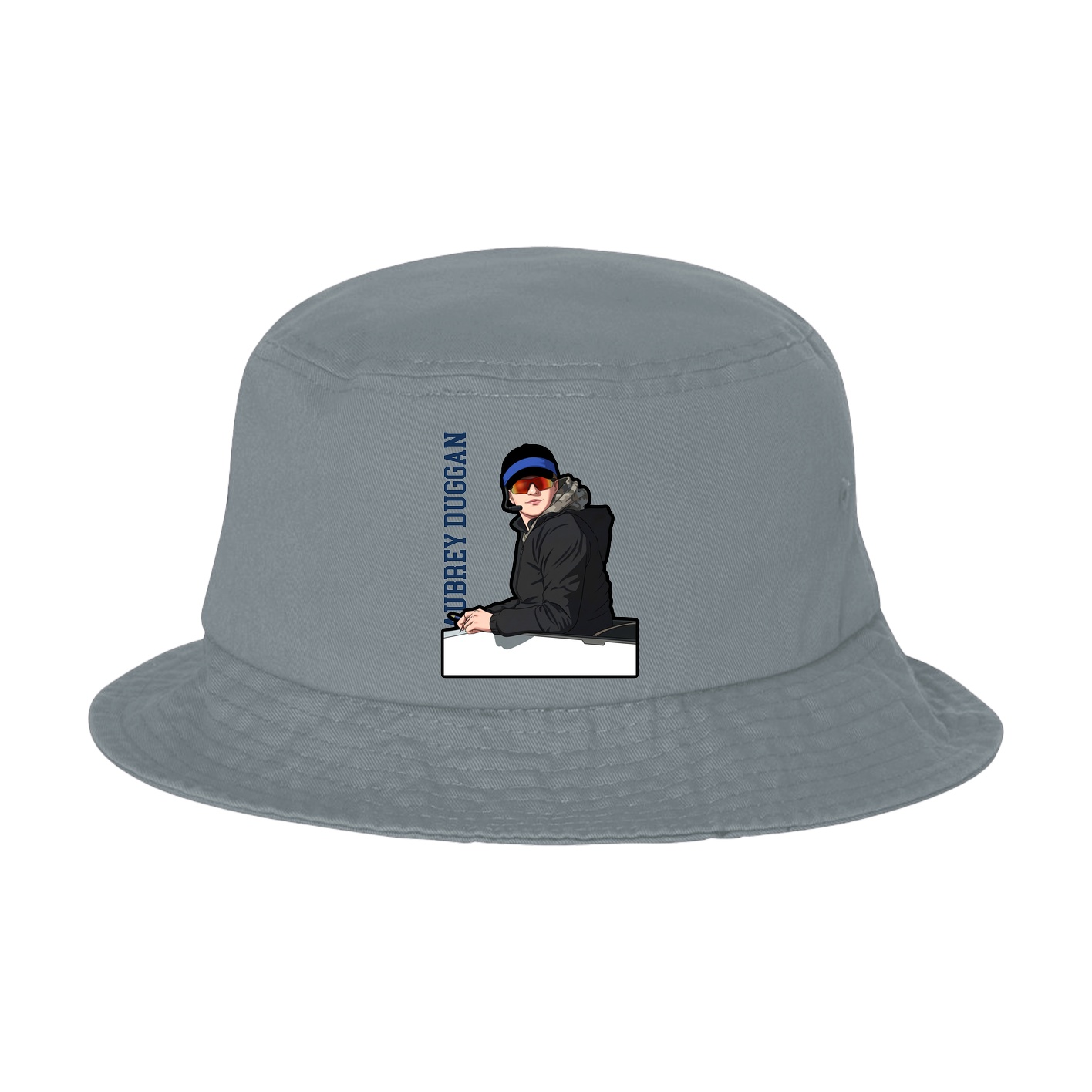 Bucket Cap — Name Vertical in Grey