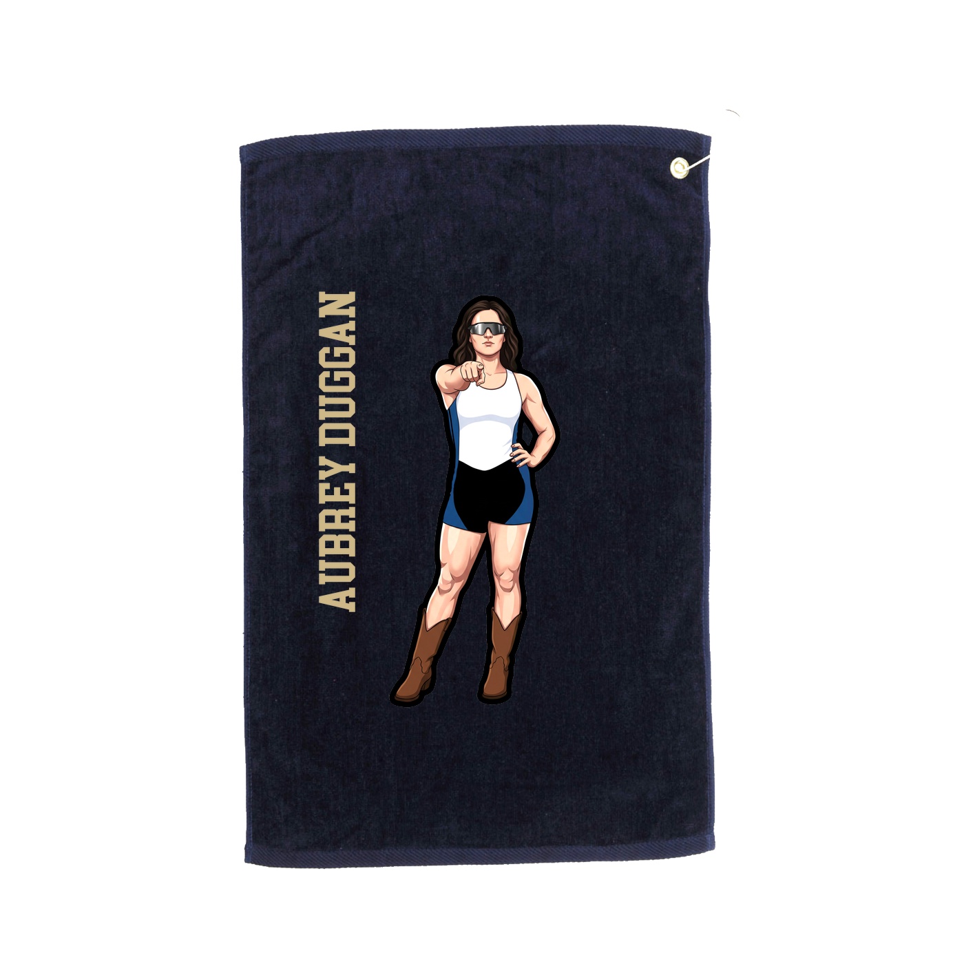 Golf Towel — Name Vertical in Navy