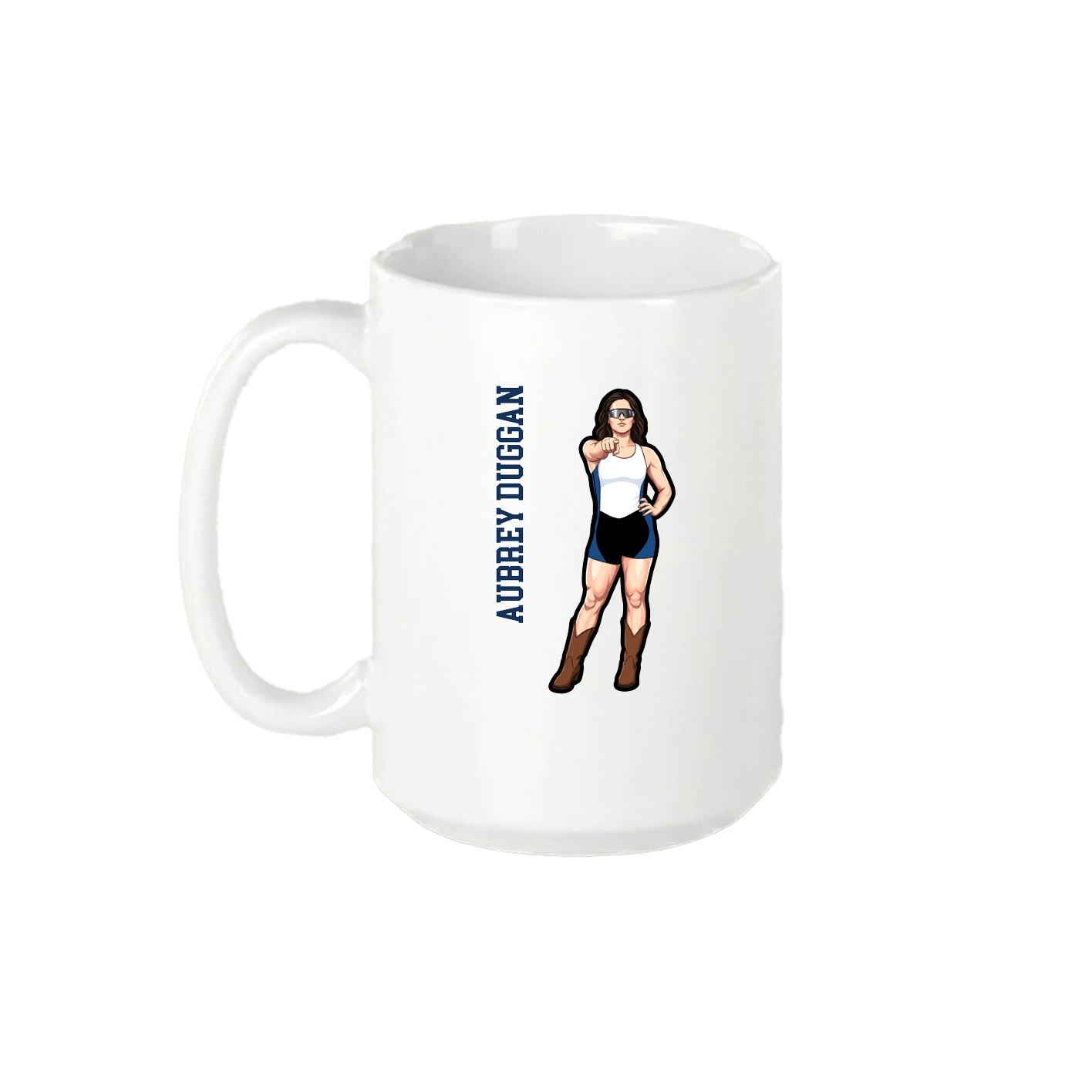 15oz Coffee Mug — Name Vertical in White