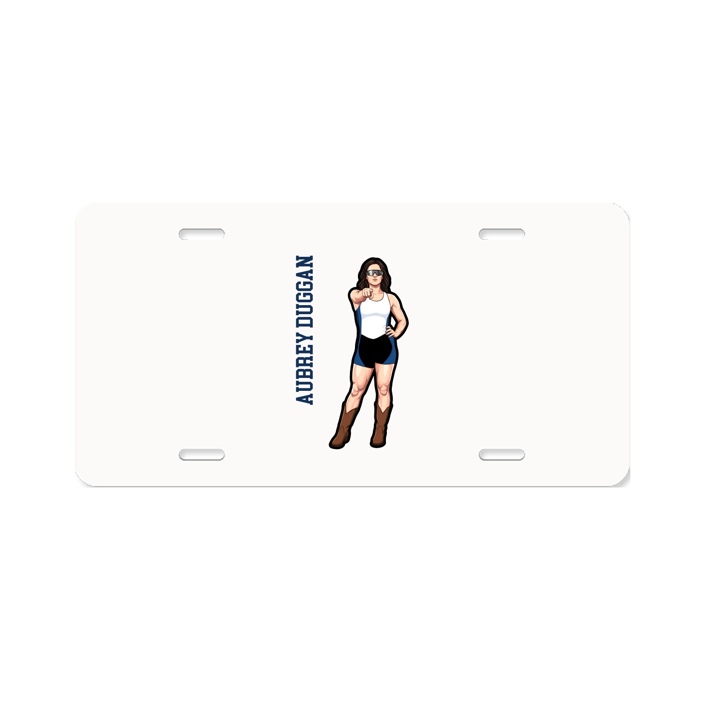 License Plate — Name Vertical in Classic