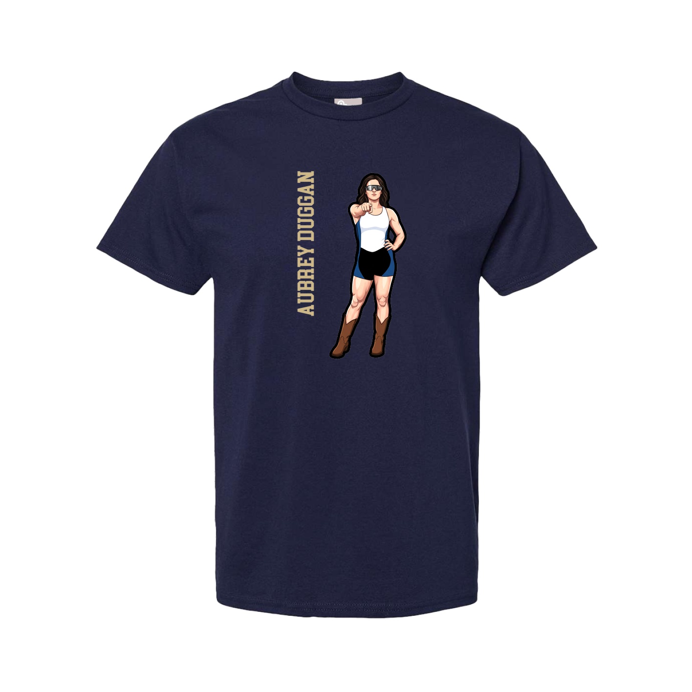 Tee — Name Vertical in Navy