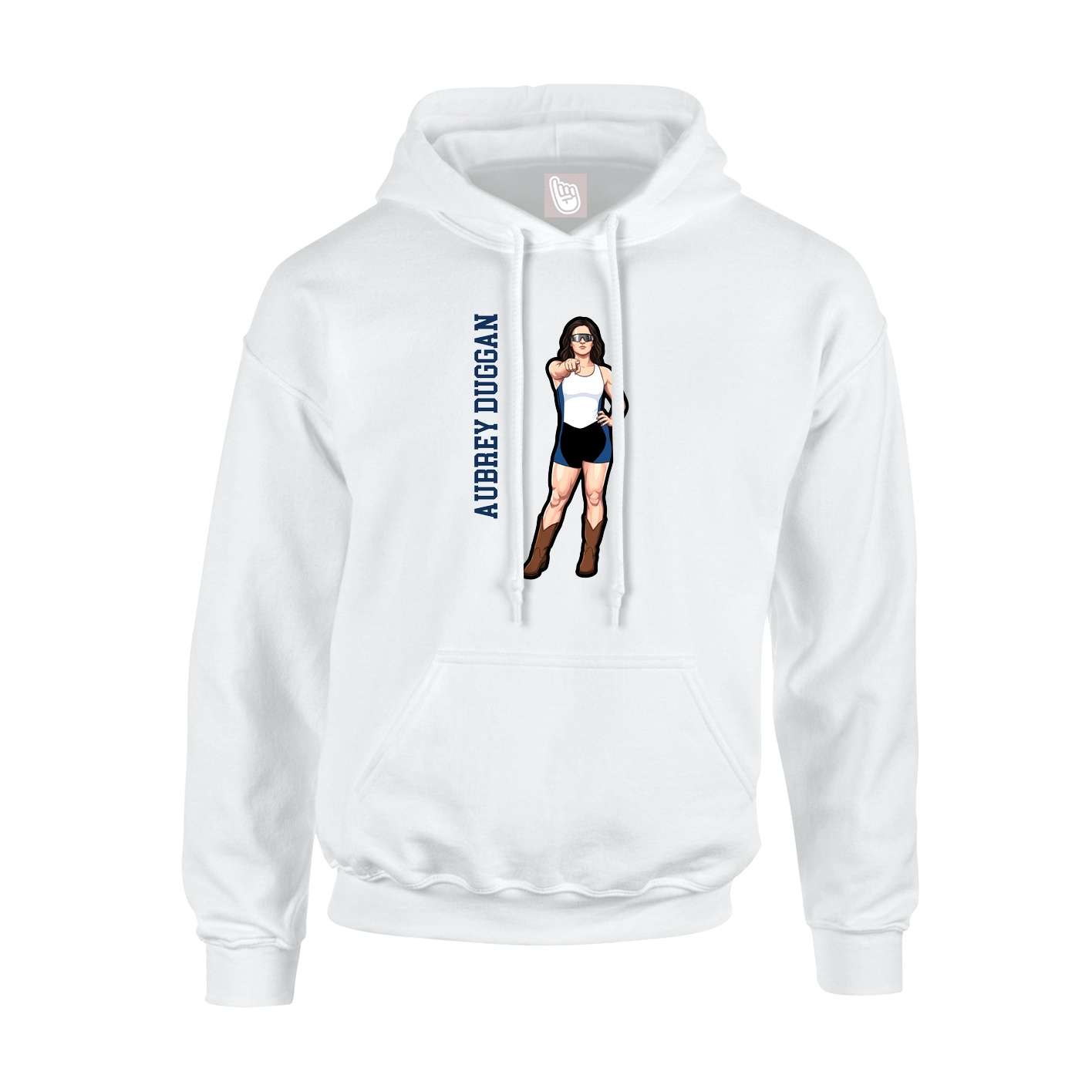 Hoodie — Name Vertical in White