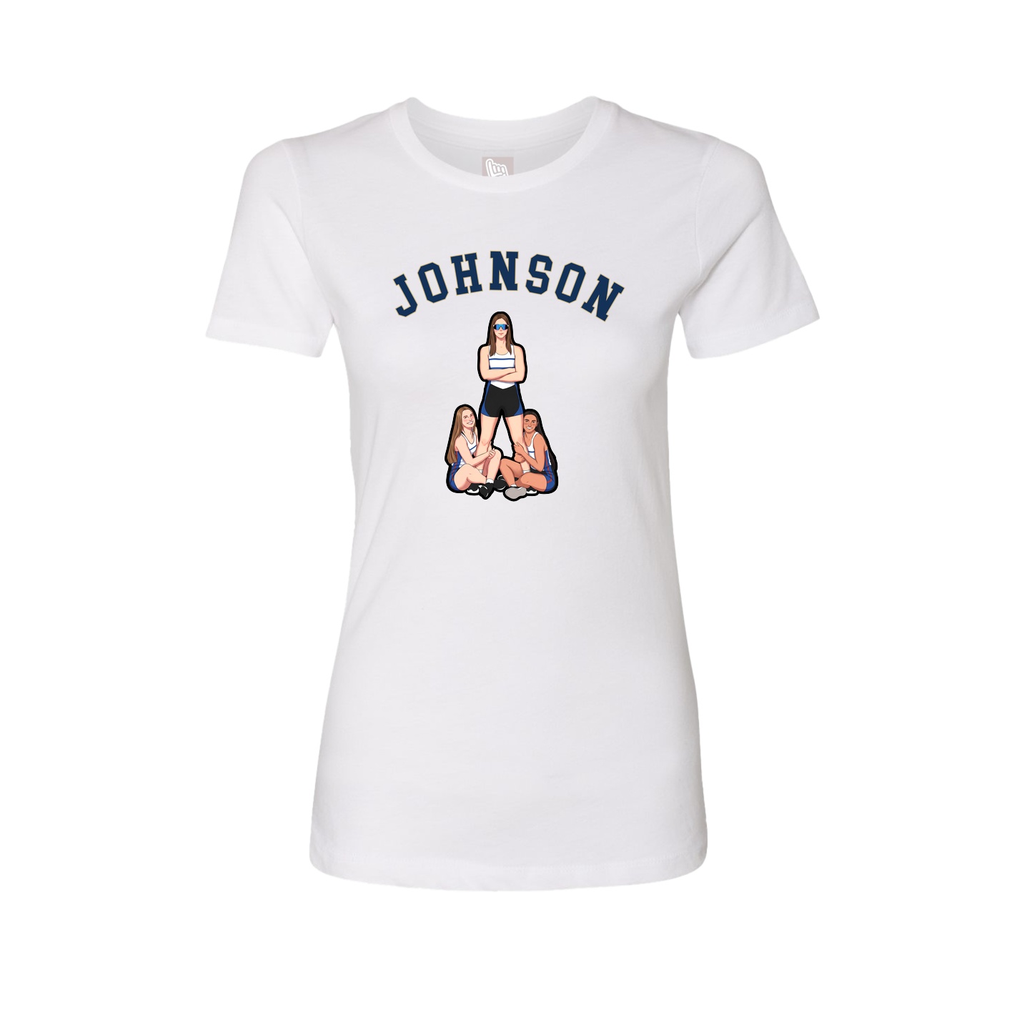 Fitted Women's Tee — Shirsey Arch in White