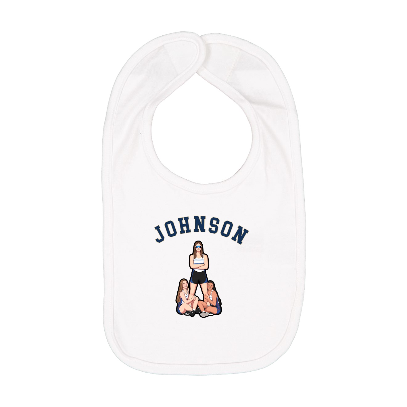 Infant Bib — Shirsey Arch in White