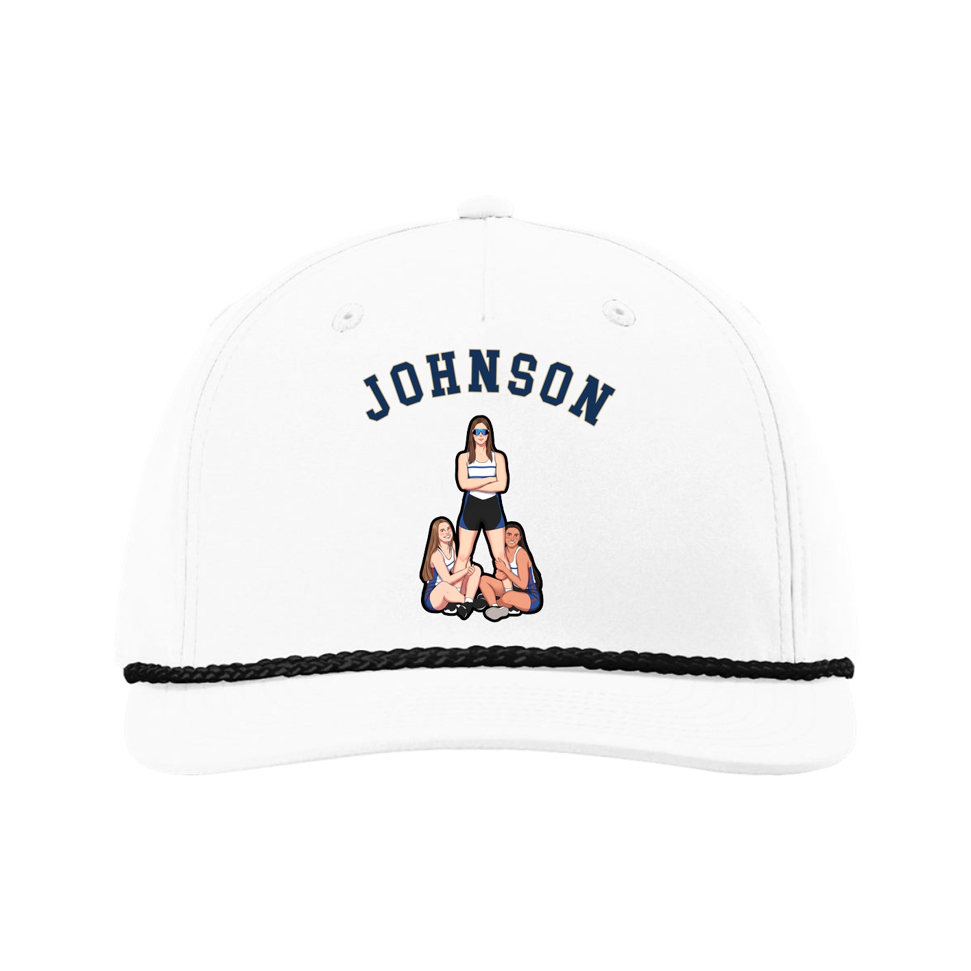 Five-Panel Classic Rope Cap — Shirsey Arch in White