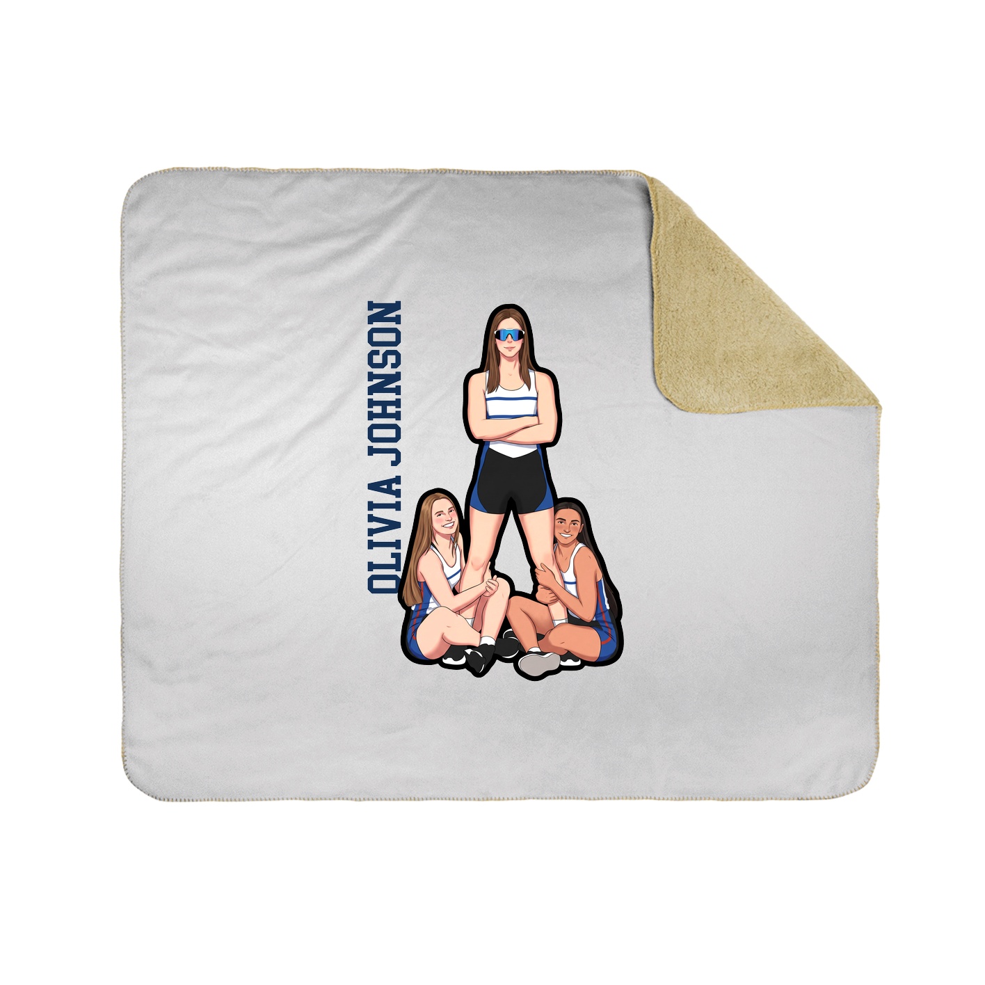 Throw Blanket — Name Vertical in White