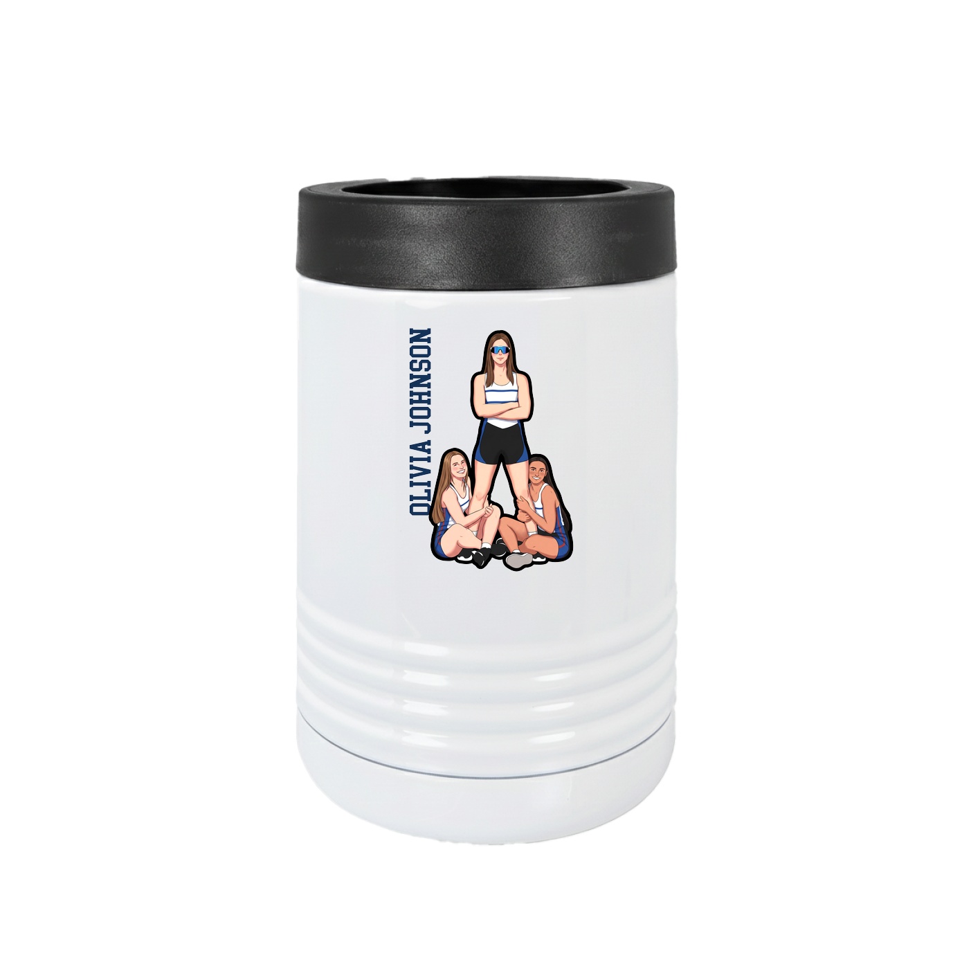 Beverage Holder — Name Vertical in White