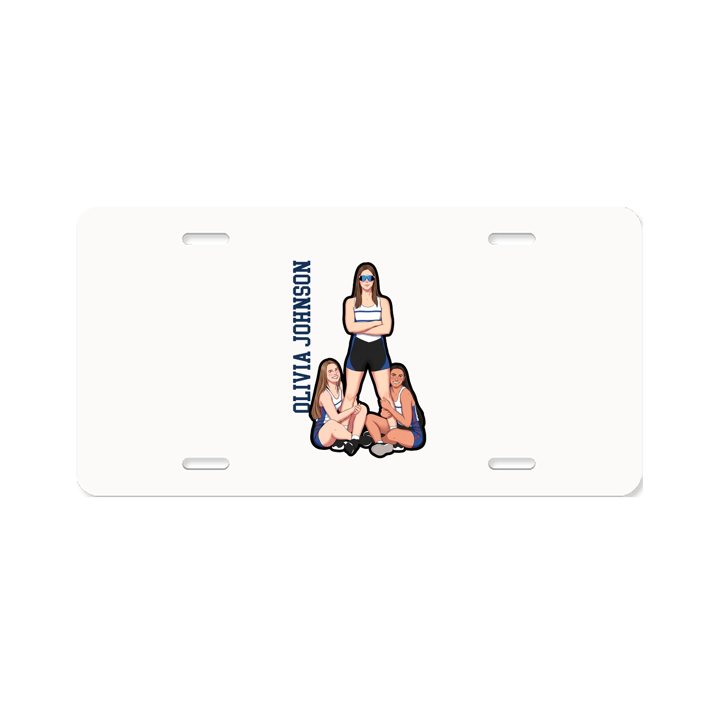 License Plate — Name Vertical in Classic