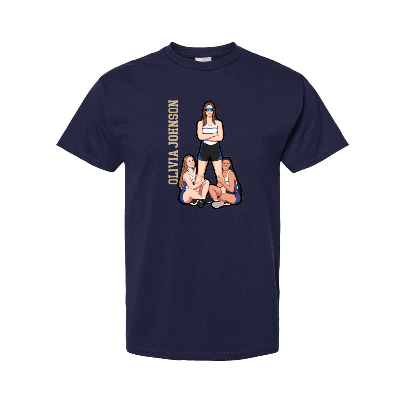 Youth Tee — Name Vertical in Navy