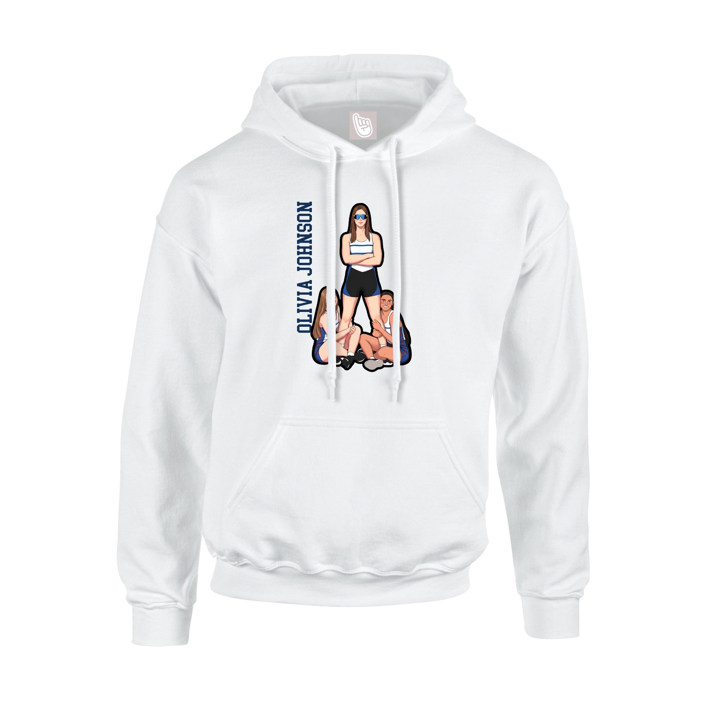 Youth Hoodie — Name Vertical in White