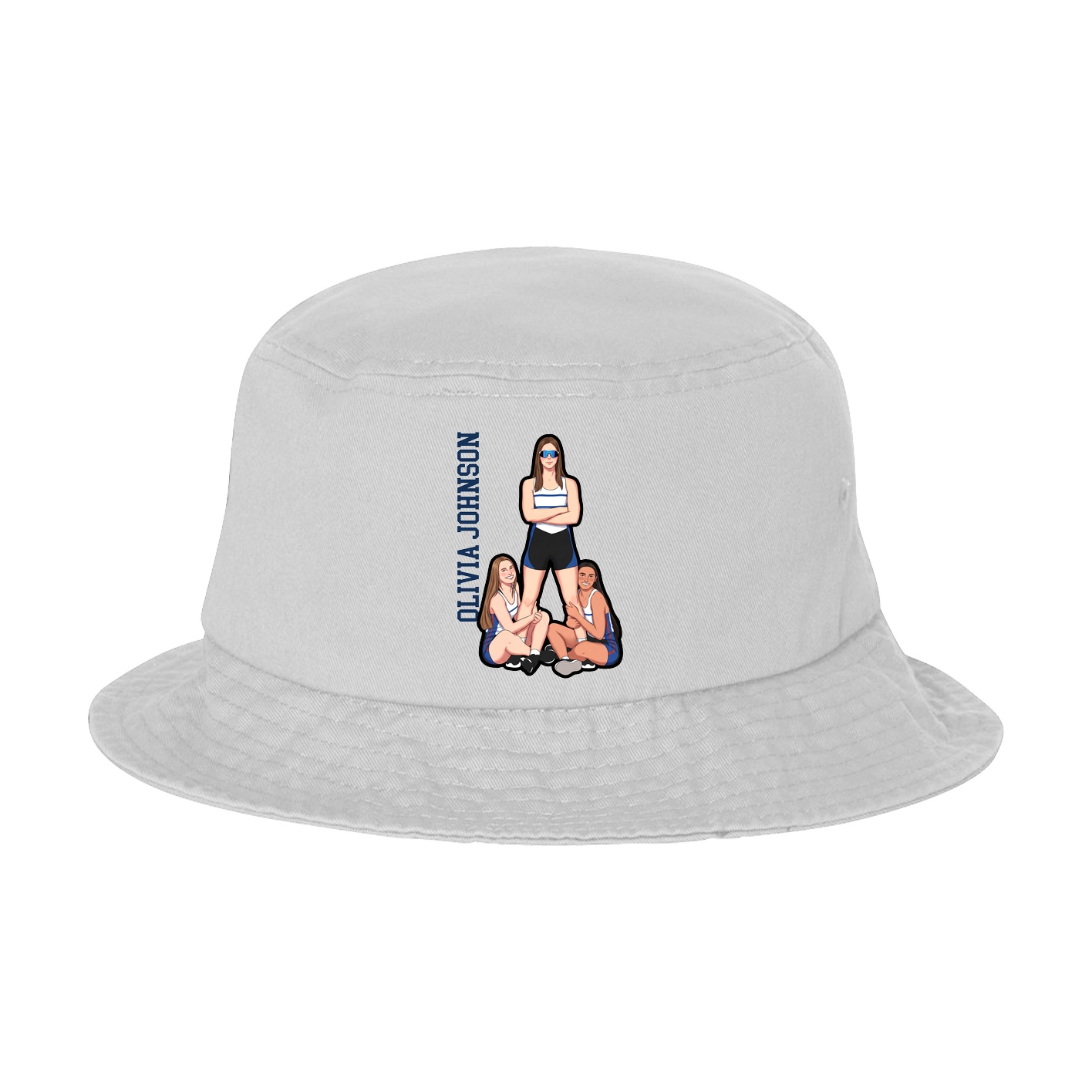 Bucket Cap — Name Vertical in White