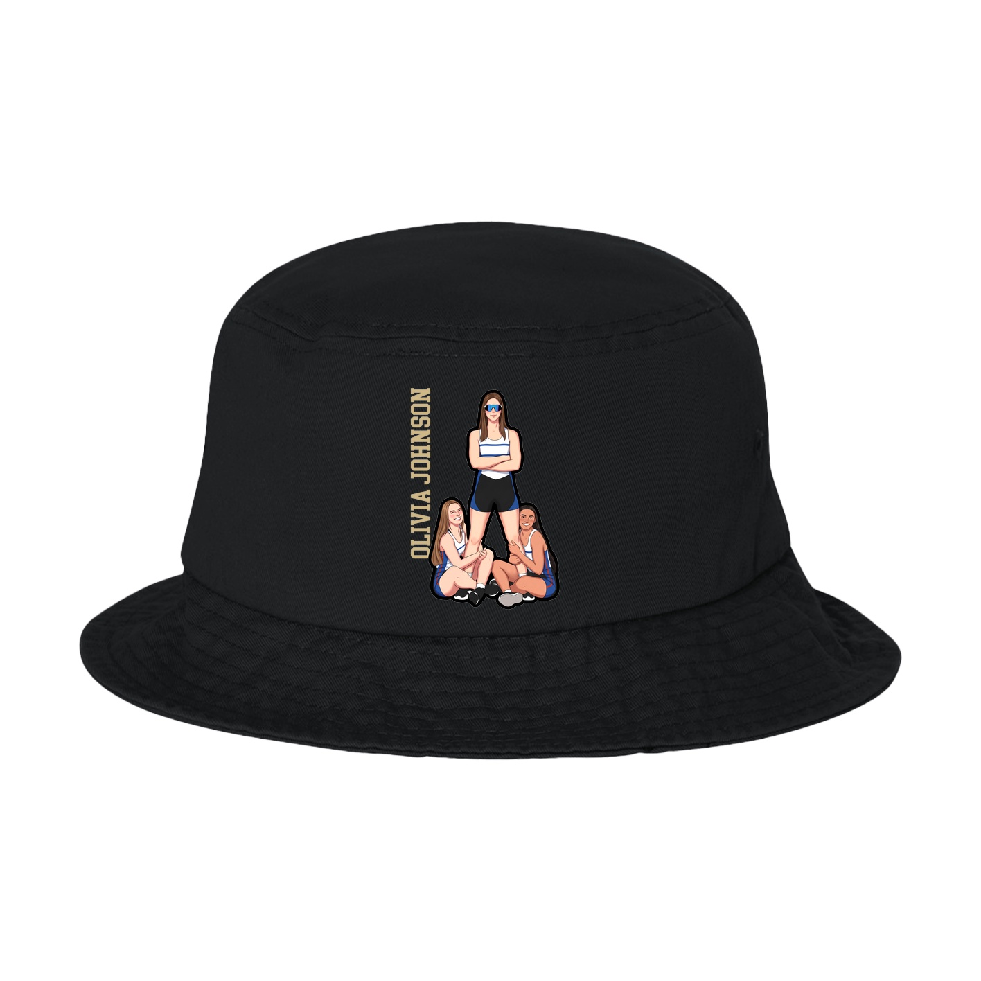 Bucket Cap — Name Vertical in Black