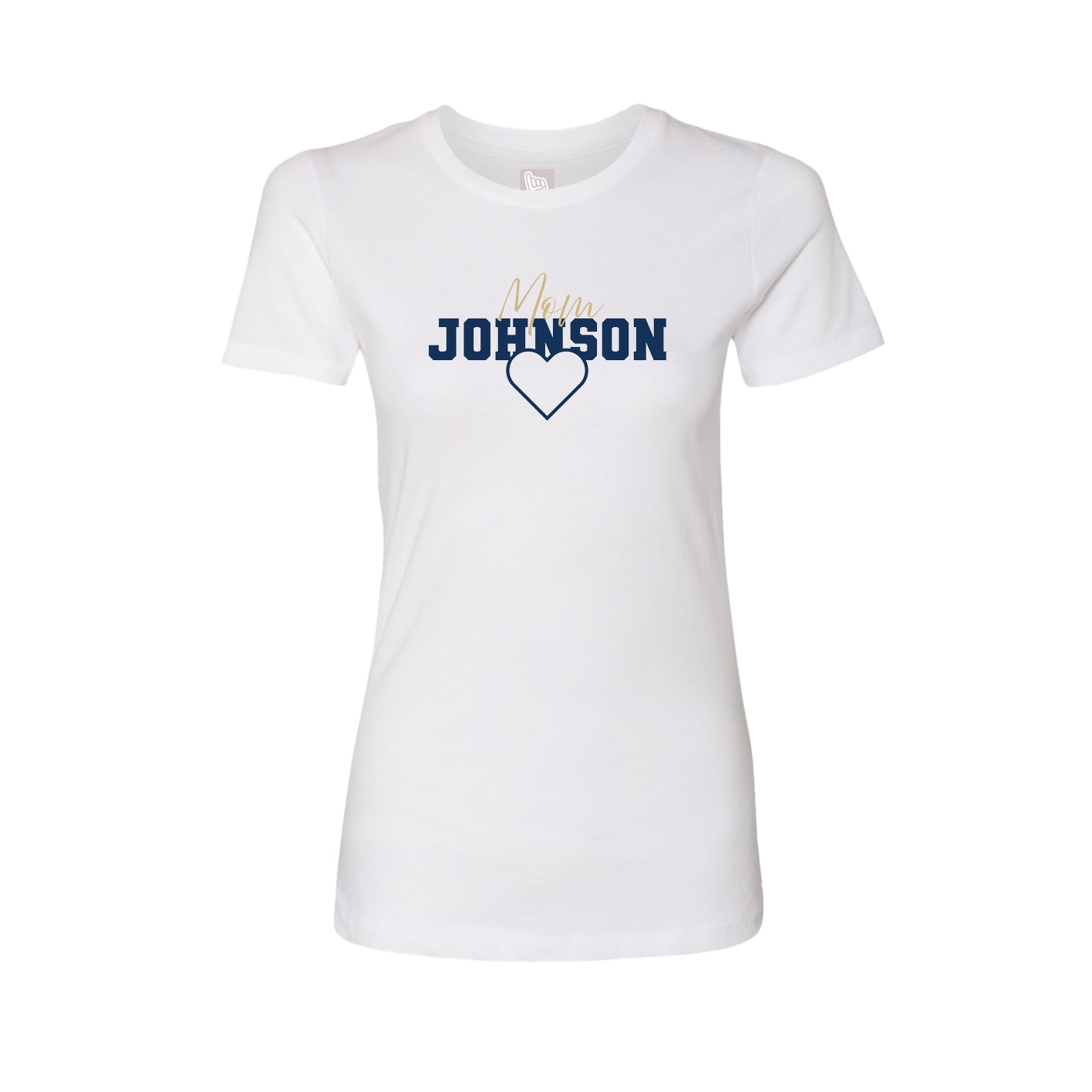 Womens Tee — Mothers Day Heart in White