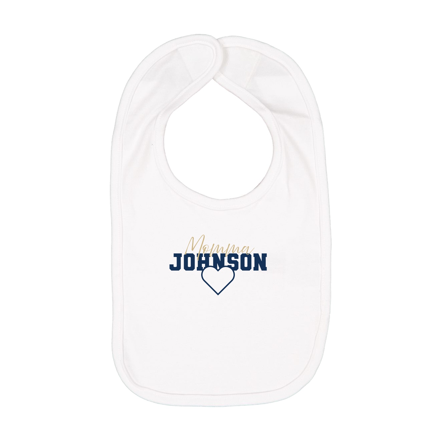 Infant Bib — Mothers Day Heart in White