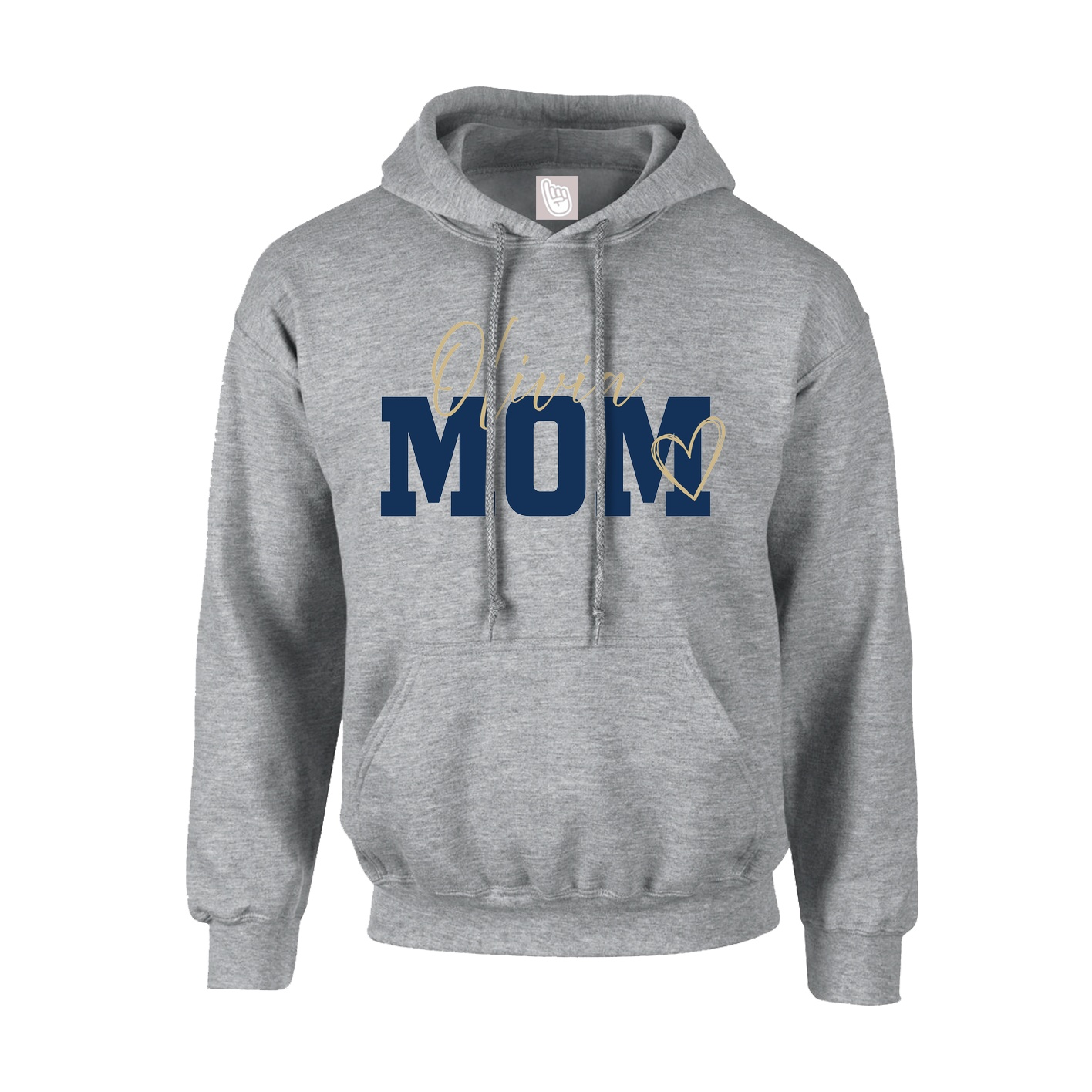 Youth Hoodie — Mothers Day Script in Grey