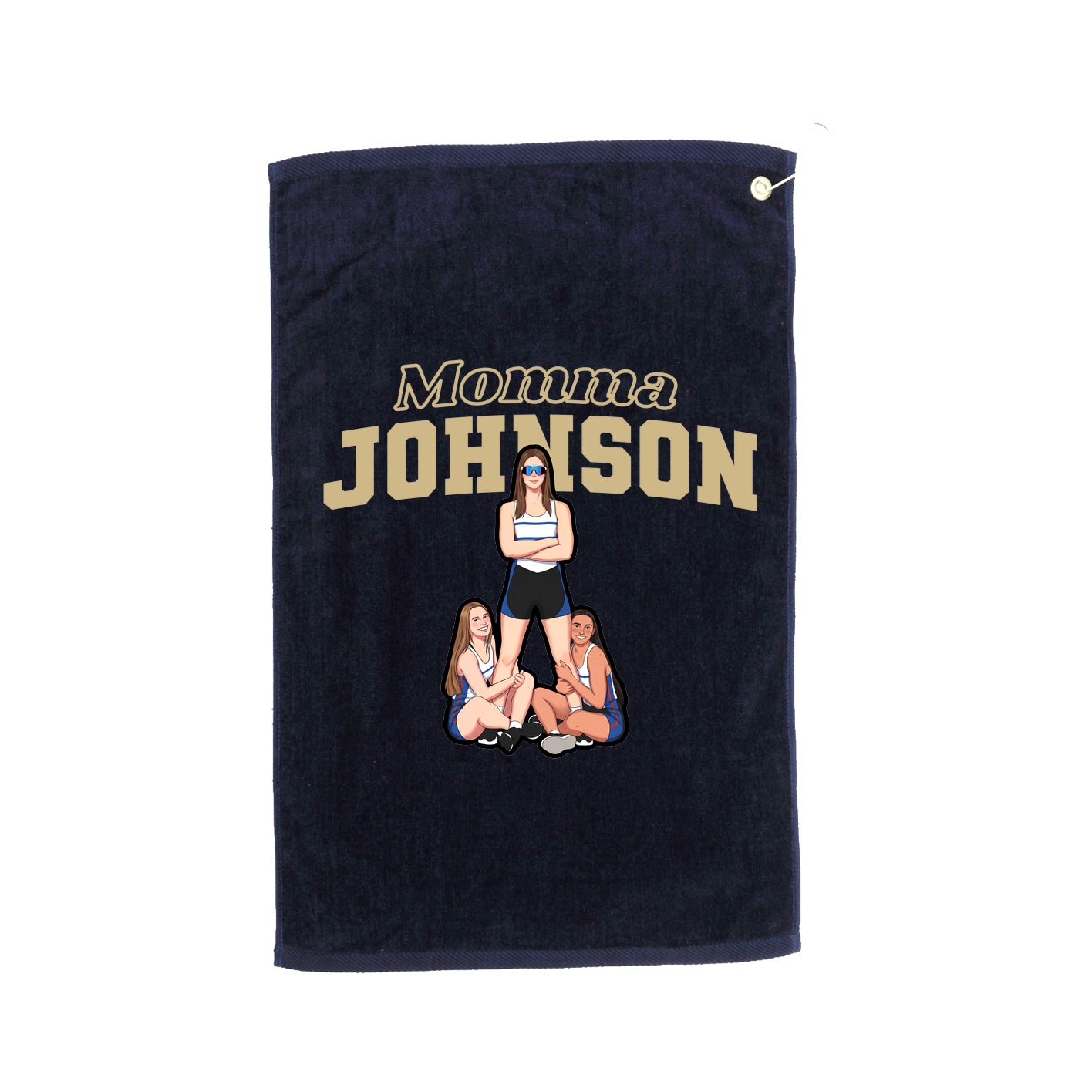 Golf Towel — Mothers Day Block in Navy