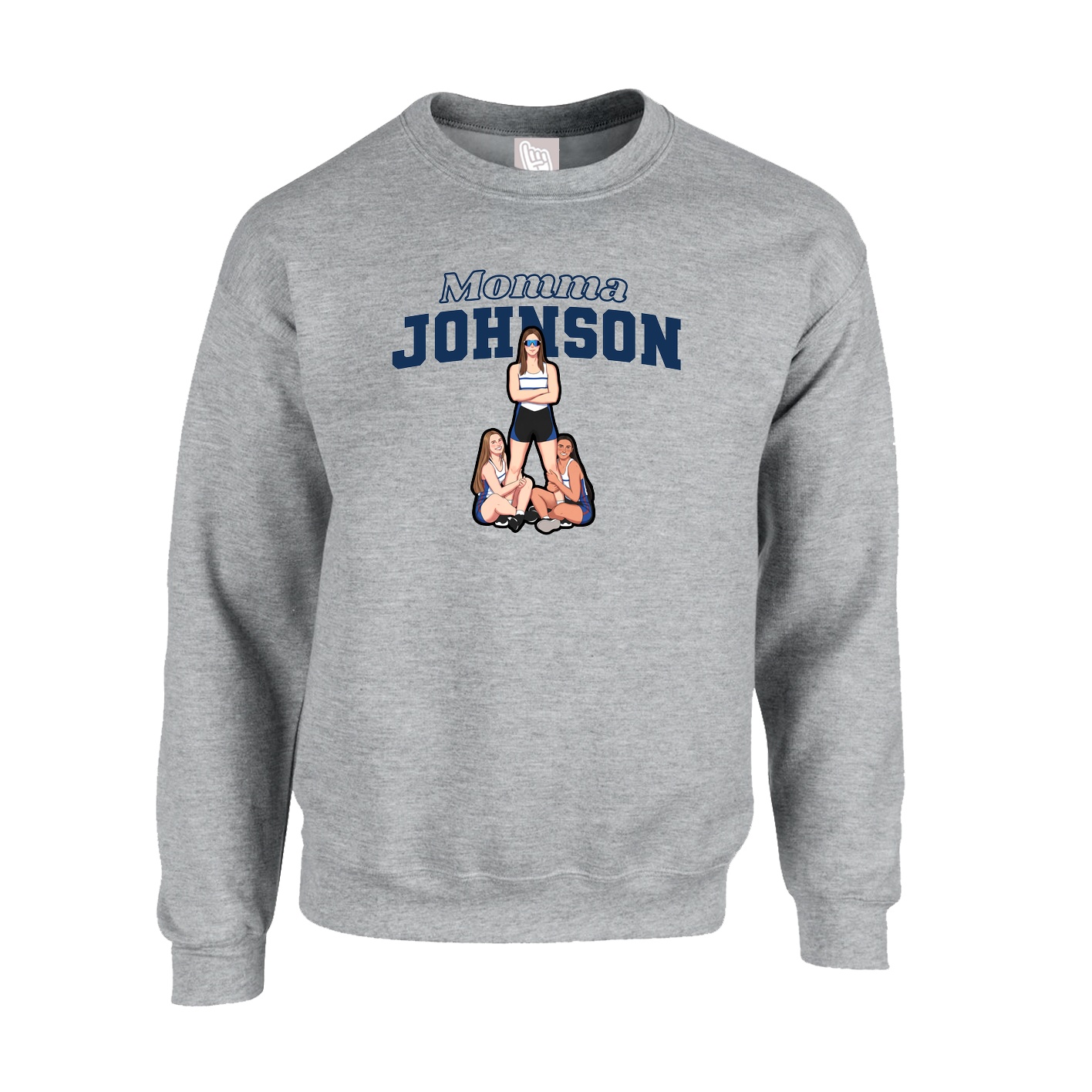 Fleece Crew — Mothers Day Block in Grey
