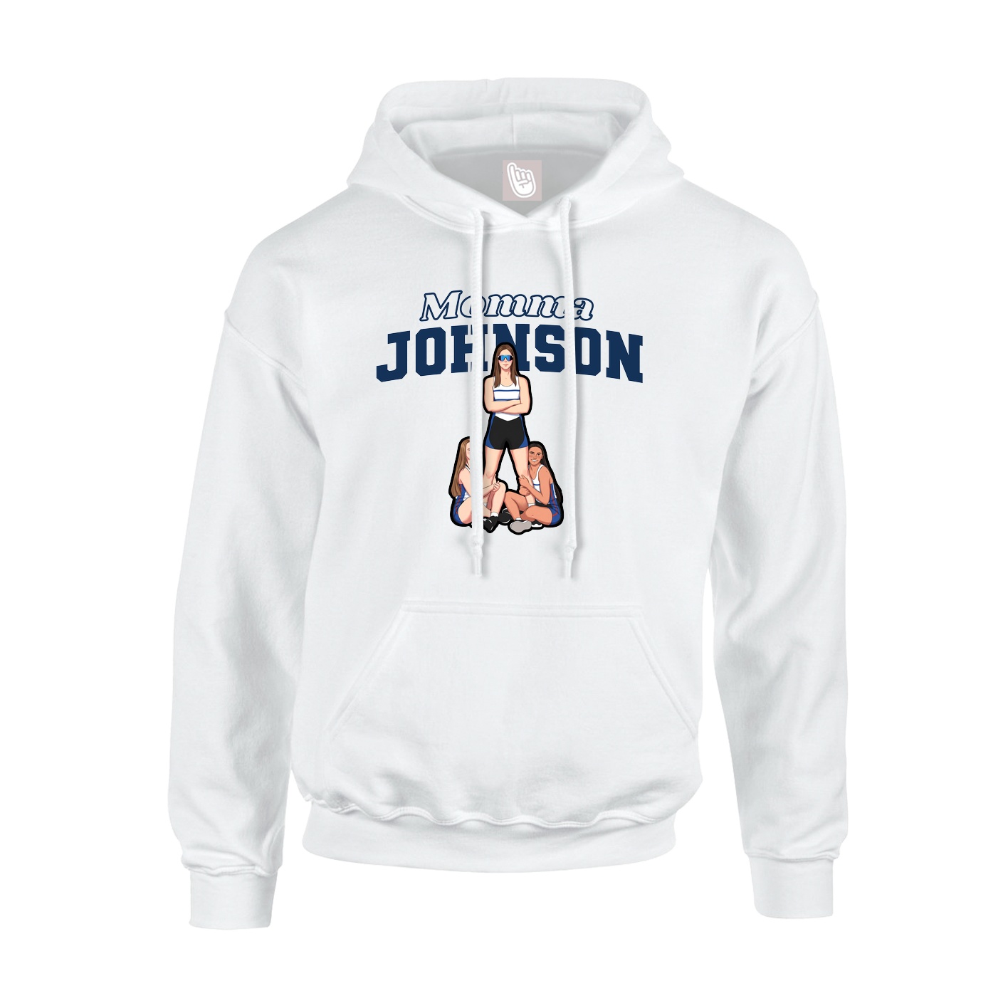 Youth Hoodie — Mothers Day Block in White