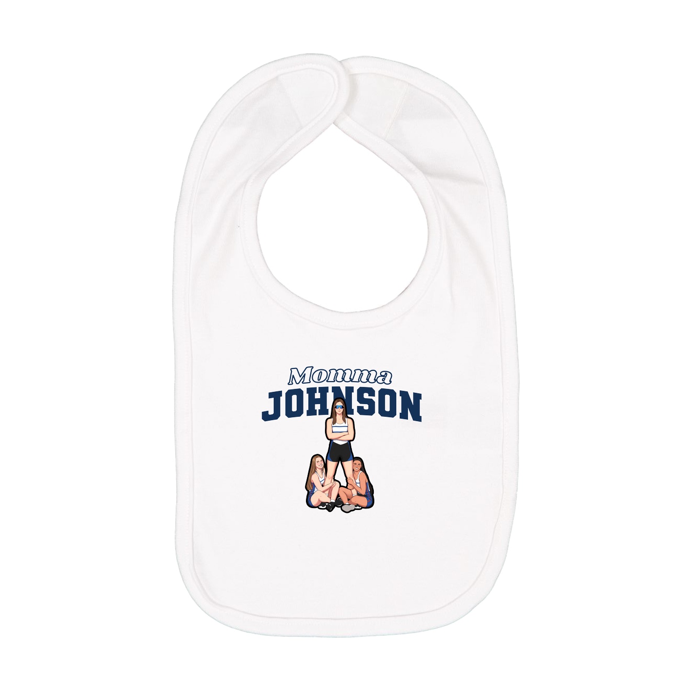 Infant Bib — Mothers Day Block in White