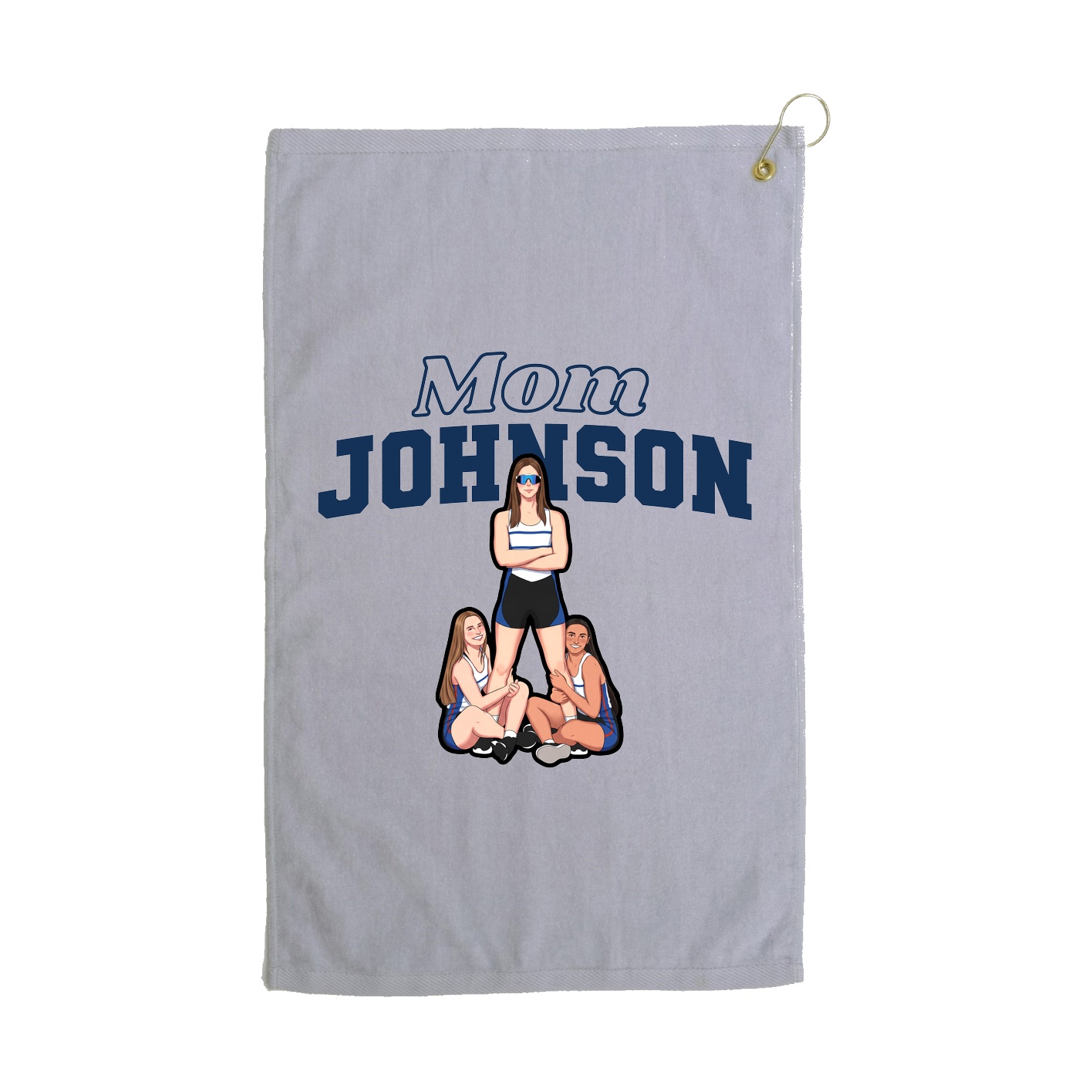 Golf Towel — Mothers Day Block in Grey