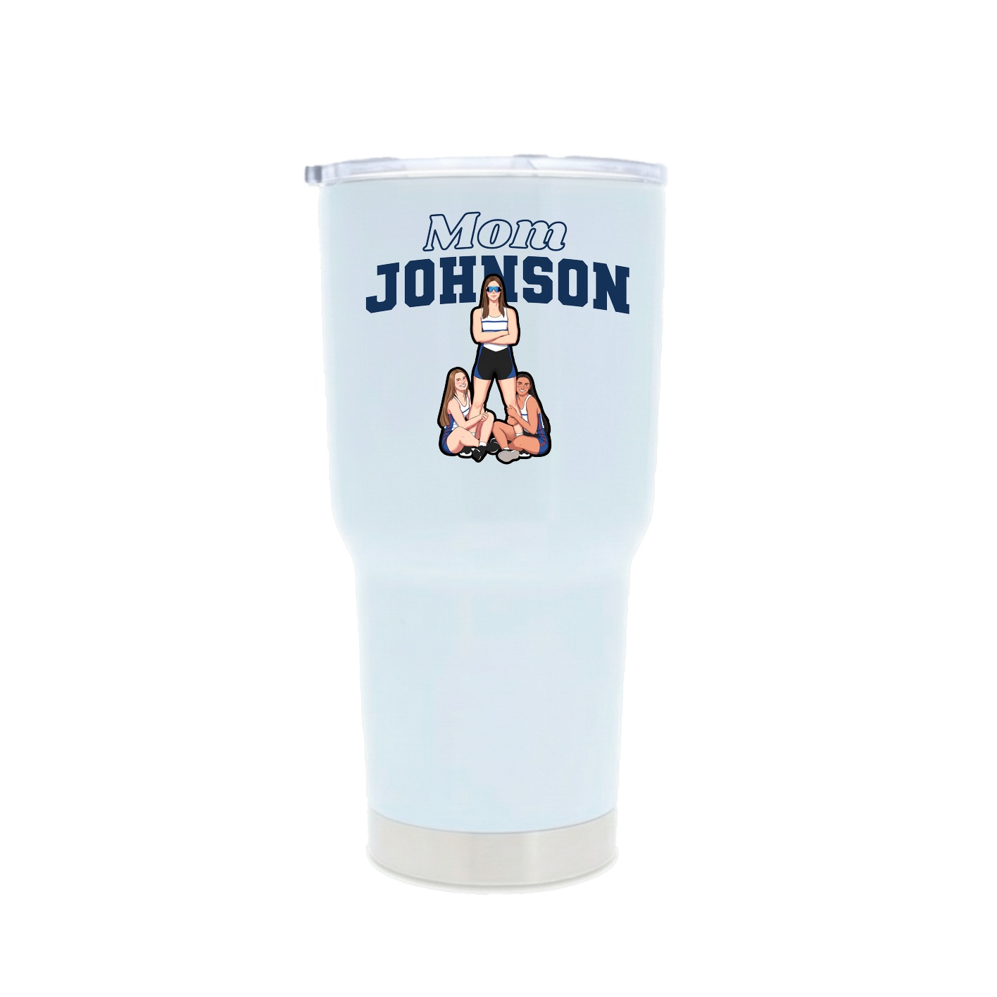 30oz Stainless Steel Tumbler — Mothers Day Block in White