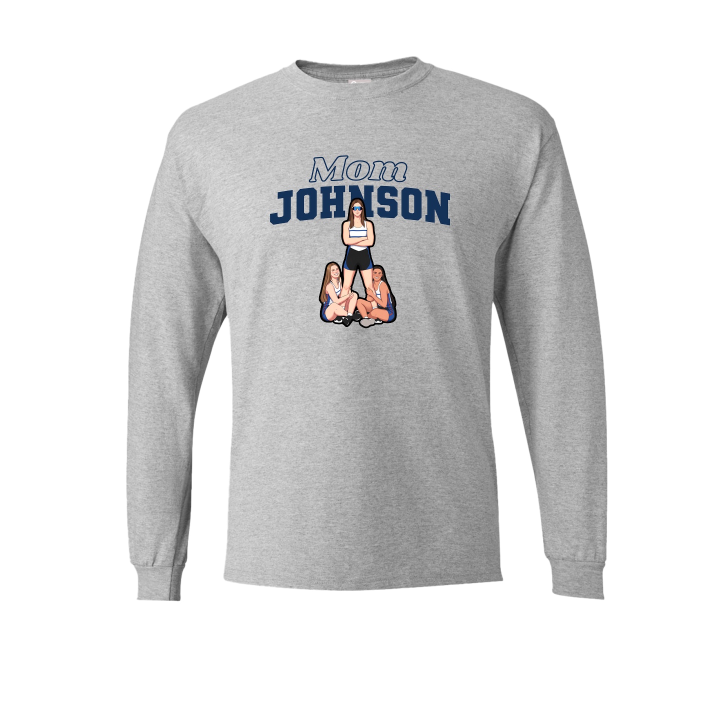 Long Sleeve Tee — Mothers Day Block in Grey