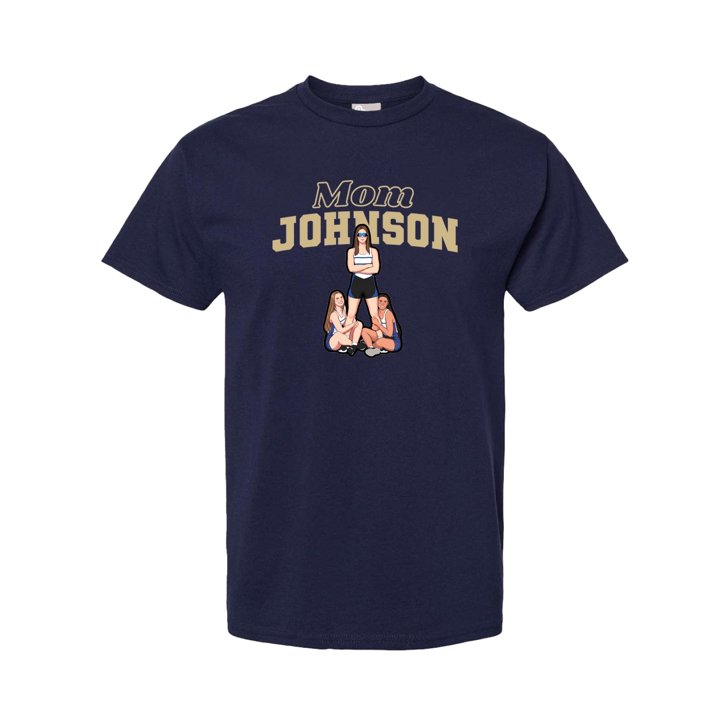 Youth Tee — Mothers Day Block in Navy