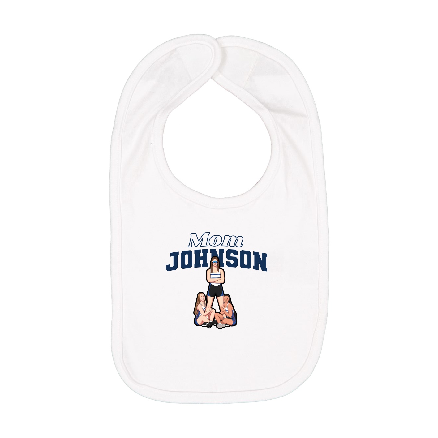 Infant Bib — Mothers Day Block in White