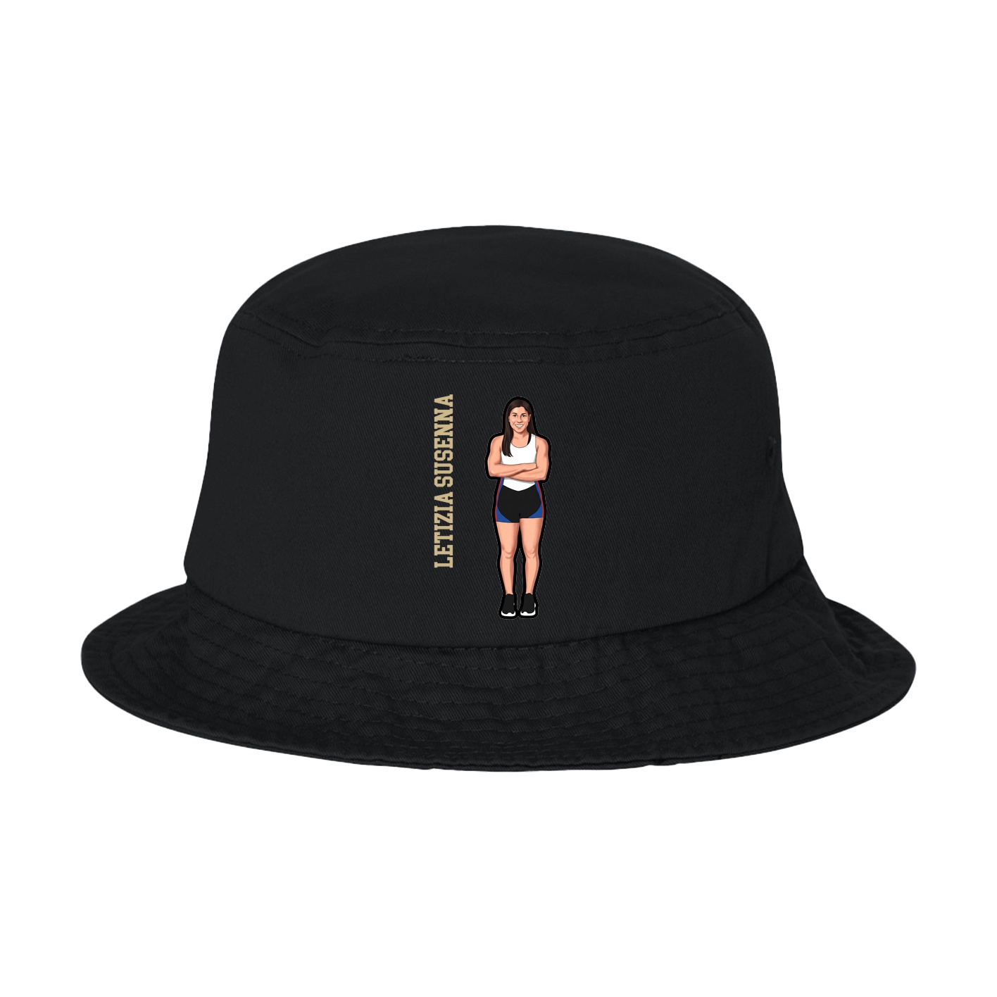 Bucket Cap — Name Vertical in Black