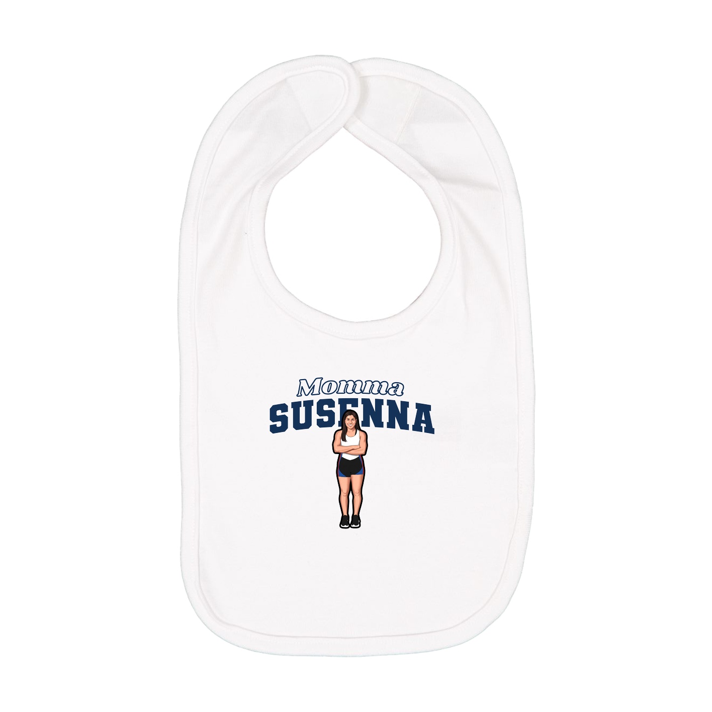 Infant Bib — Mothers Day Block in White