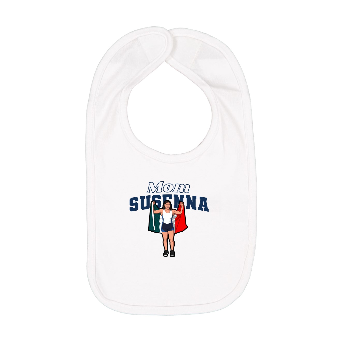 Infant Bib — Mothers Day Block in White