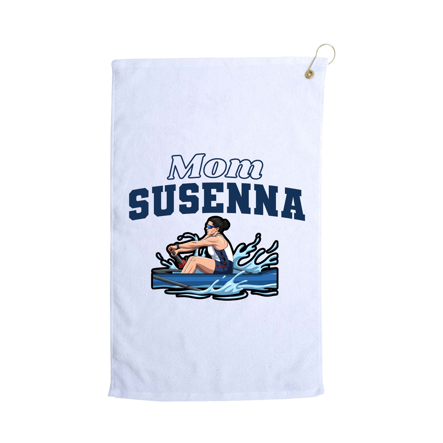 Golf Towel — Mothers Day Block in White