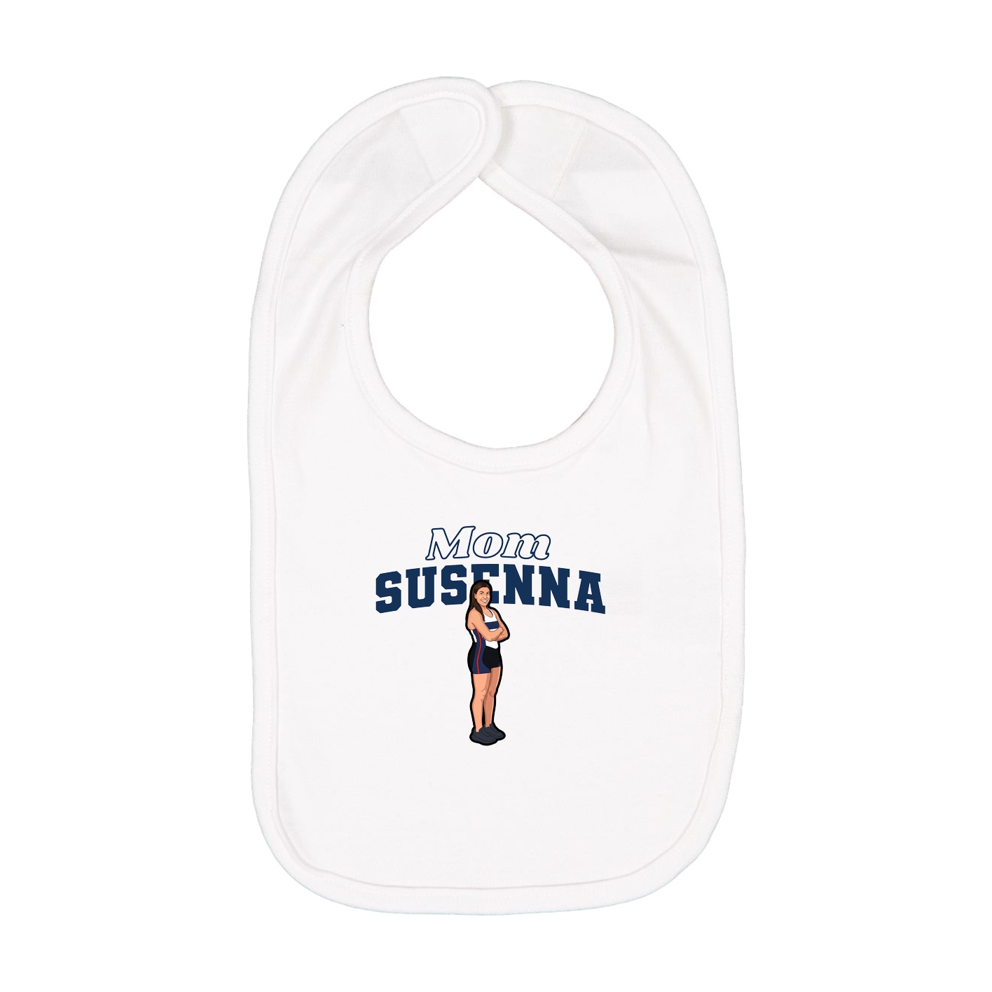 Infant Bib — Mothers Day Block in White