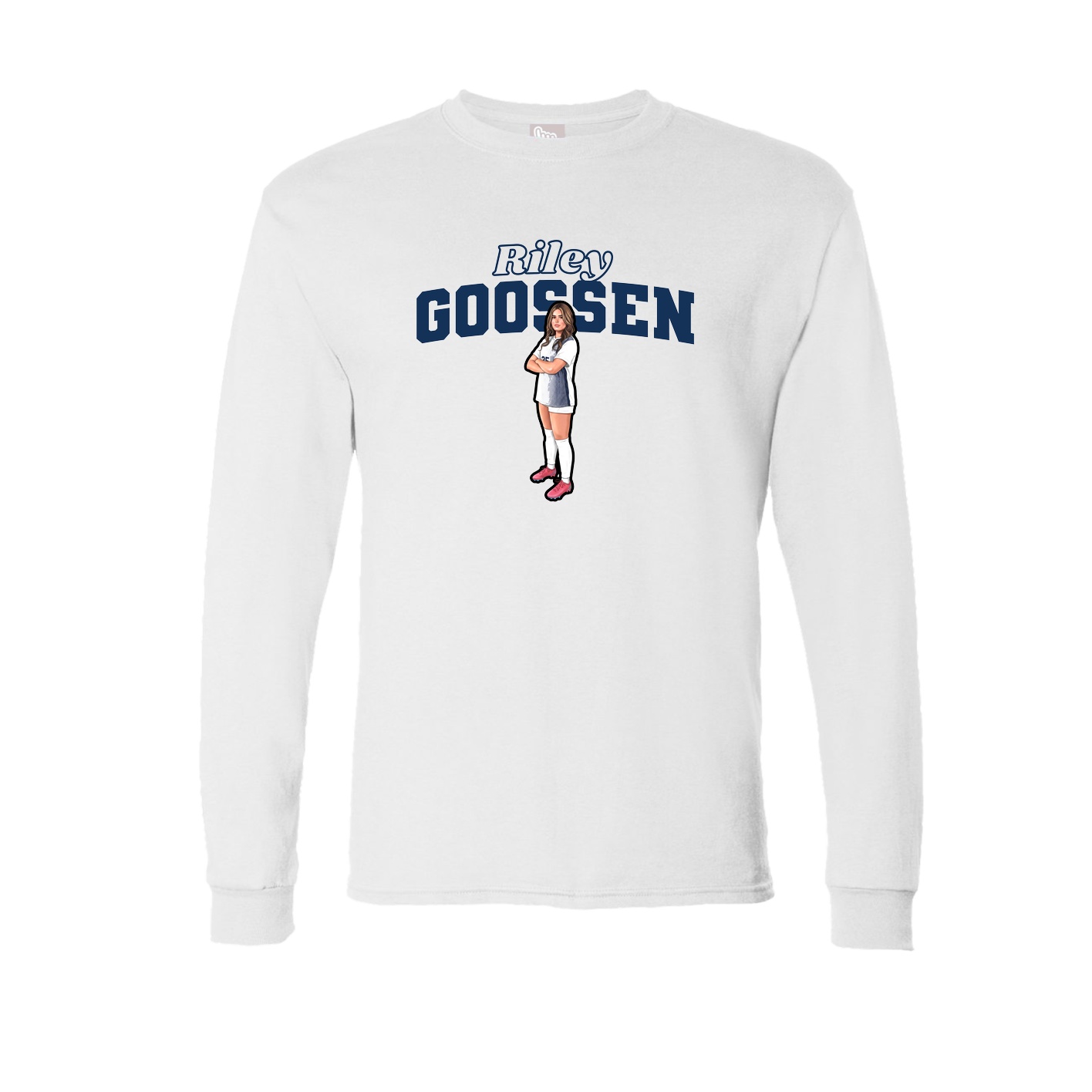 Long Sleeve Tee — Name Arch in White