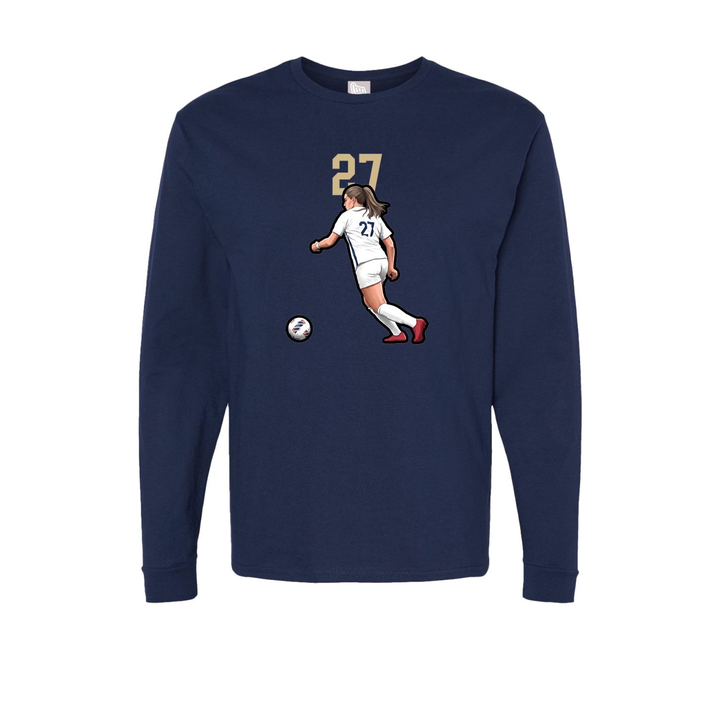 Long Sleeve Tee — Number Top in Navy