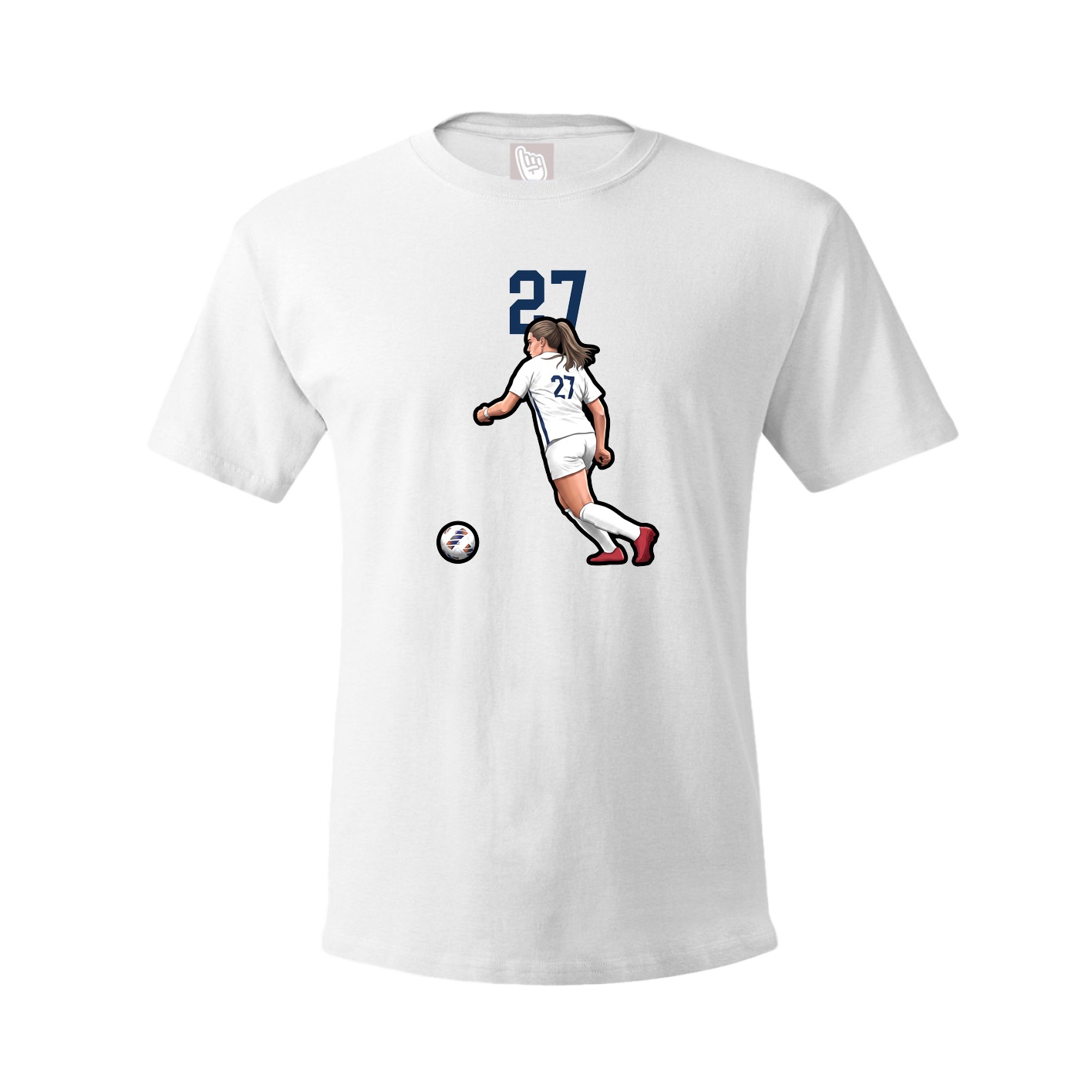 Youth Tee — Number Top in White
