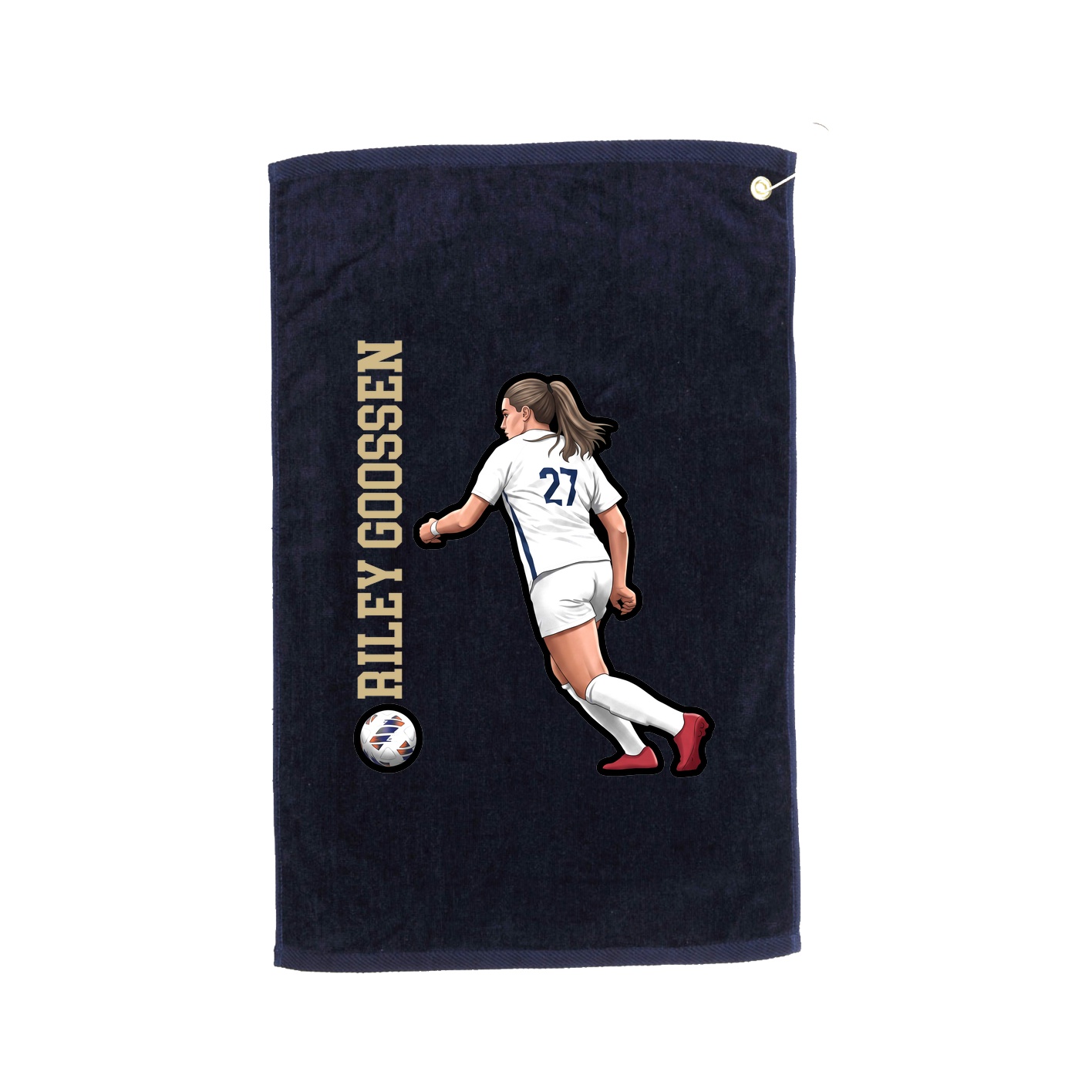 Golf Towel — Name Vertical in Navy