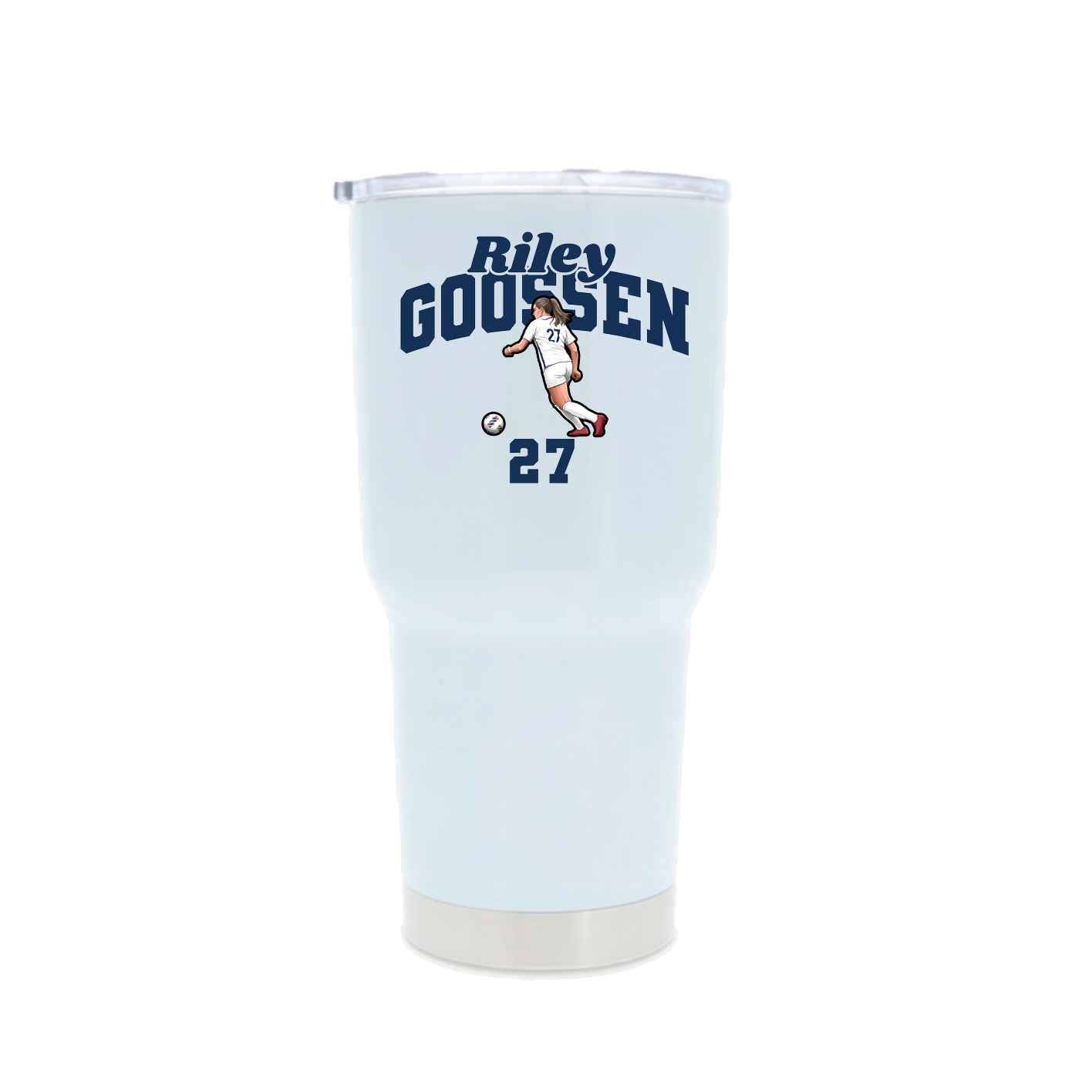 30oz Stainless Steel Tumbler — Signature Arch in White