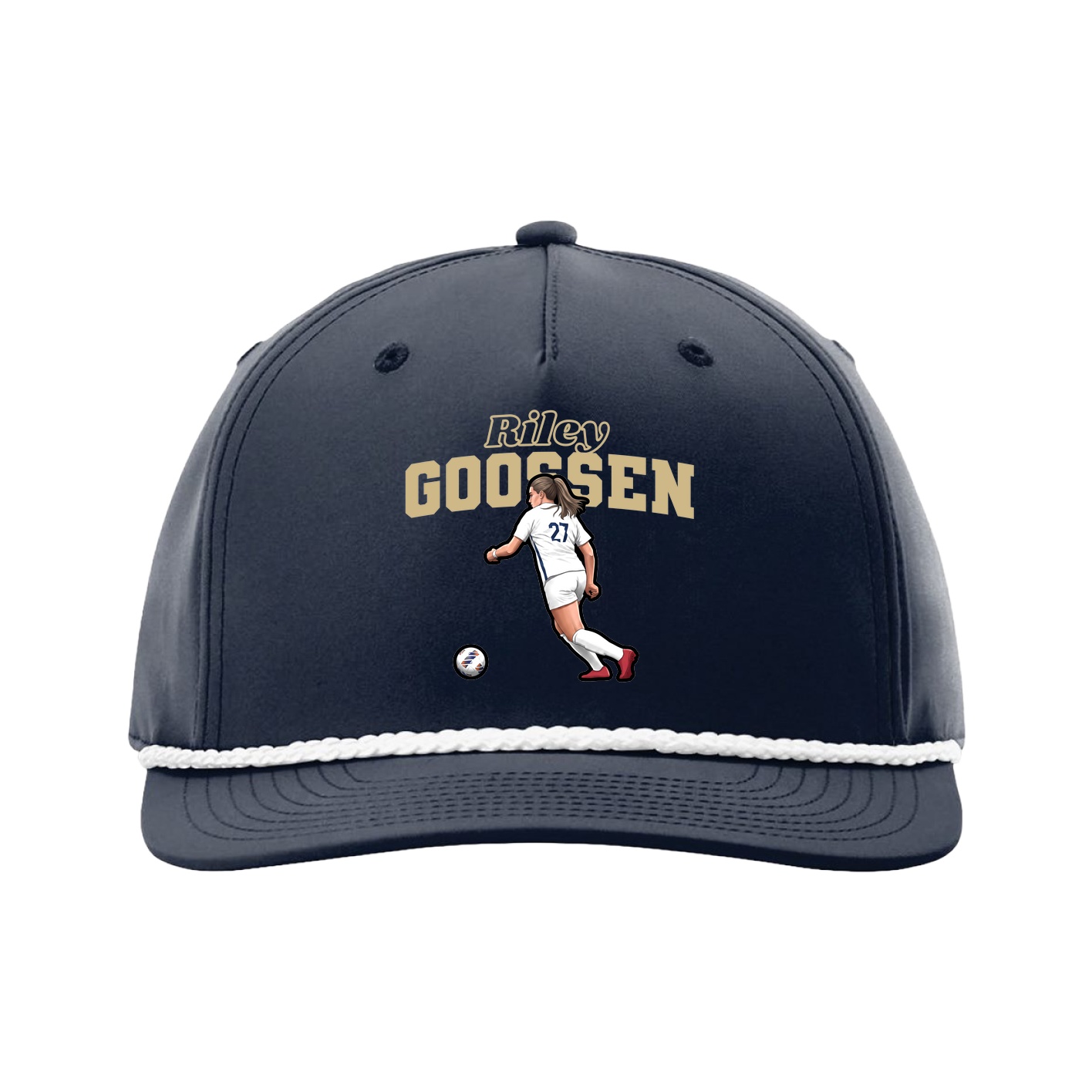 Five-Panel Classic Rope Cap — Name Arch in Navy