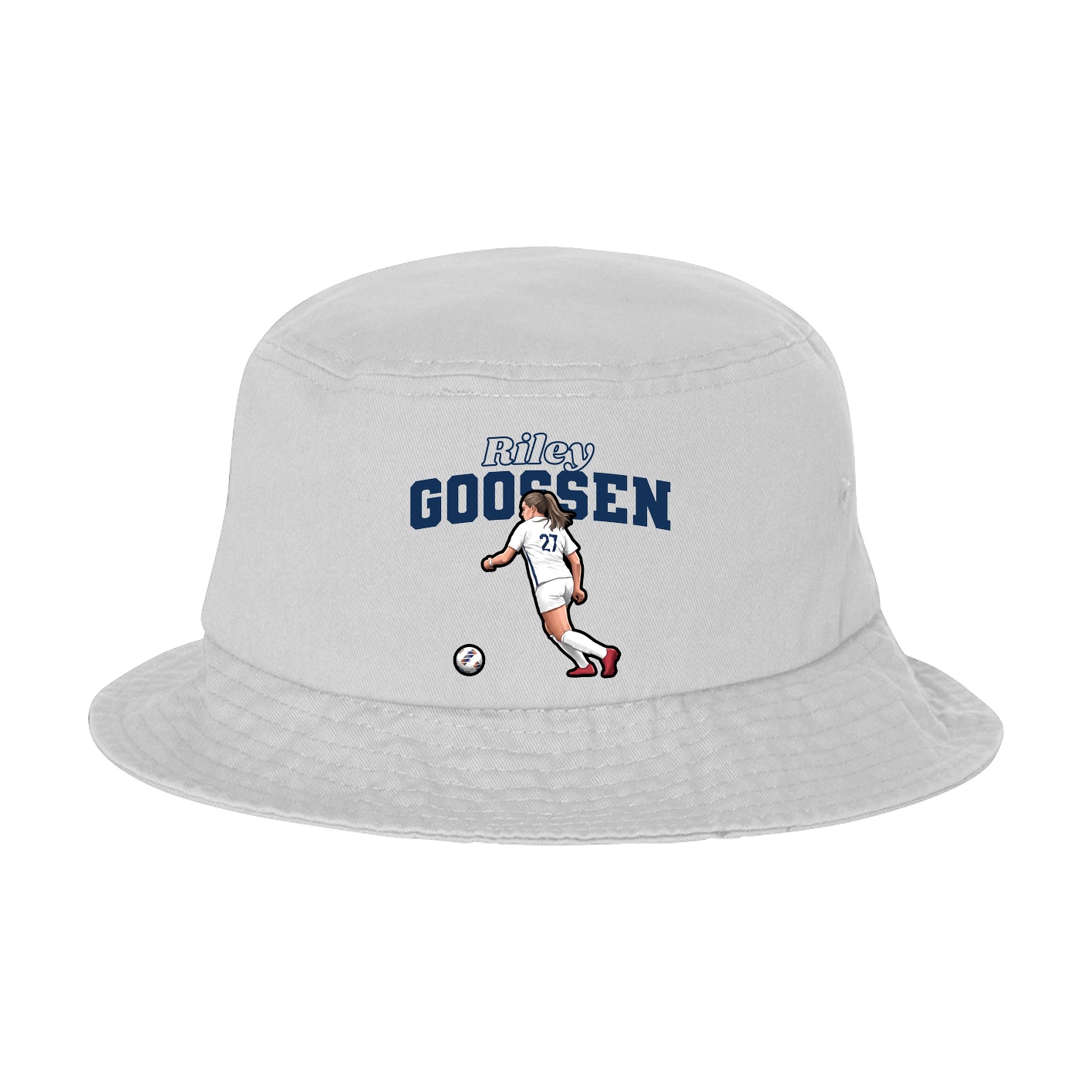 Bucket Cap — Name Arch in White