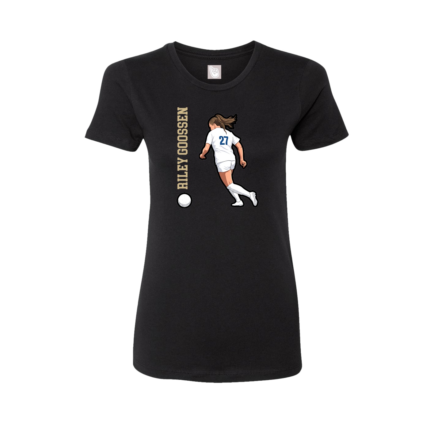 Womens Tee — Name Vertical in Black