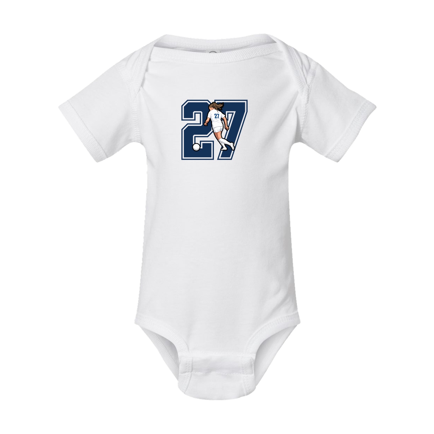 Baby Onesie — Number in White
