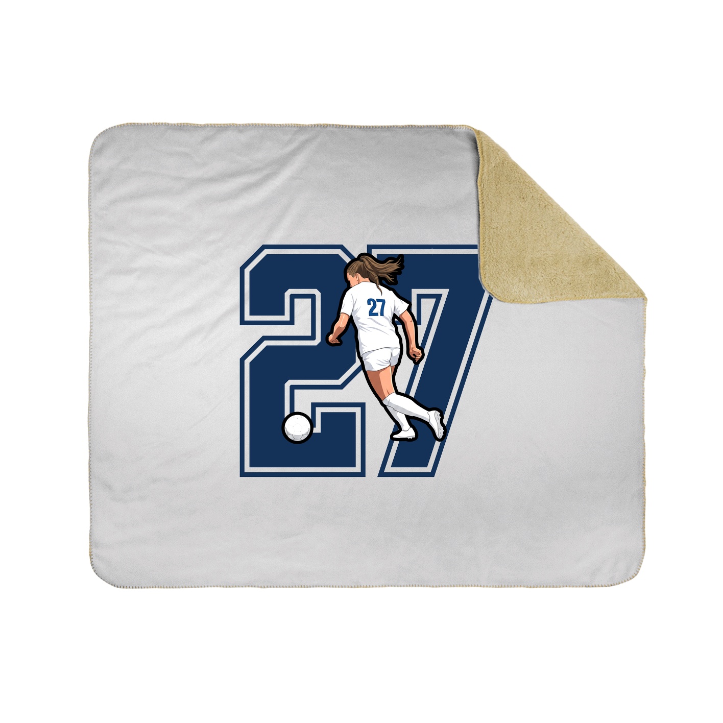 Throw Blanket — Number in White