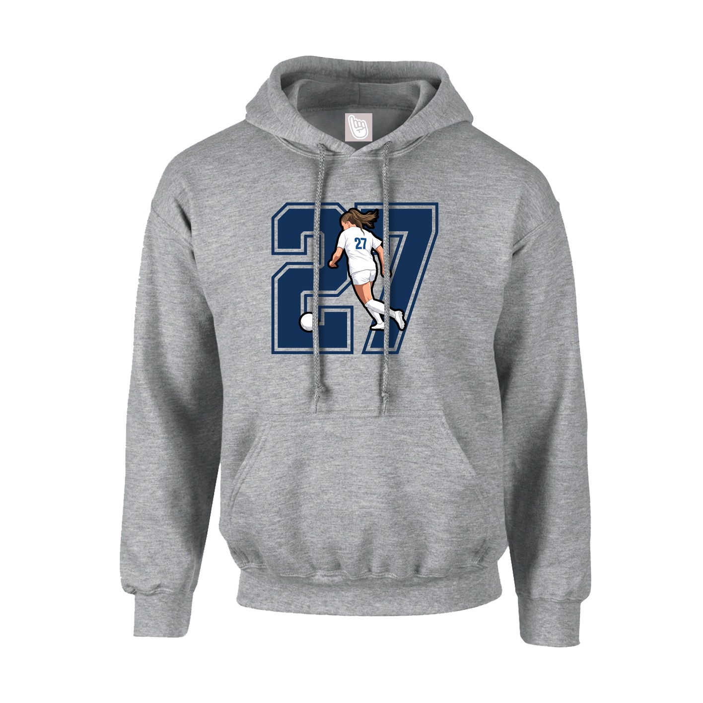 Hoodie — Number in Grey
