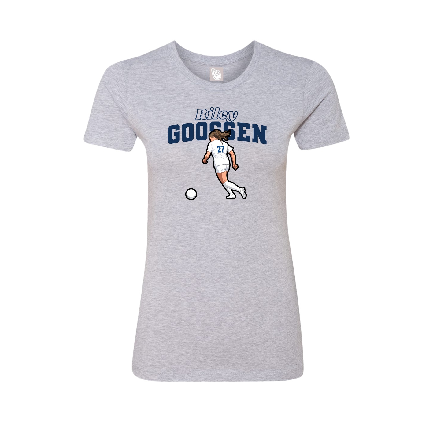 Womens Tee — Name Arch in Grey