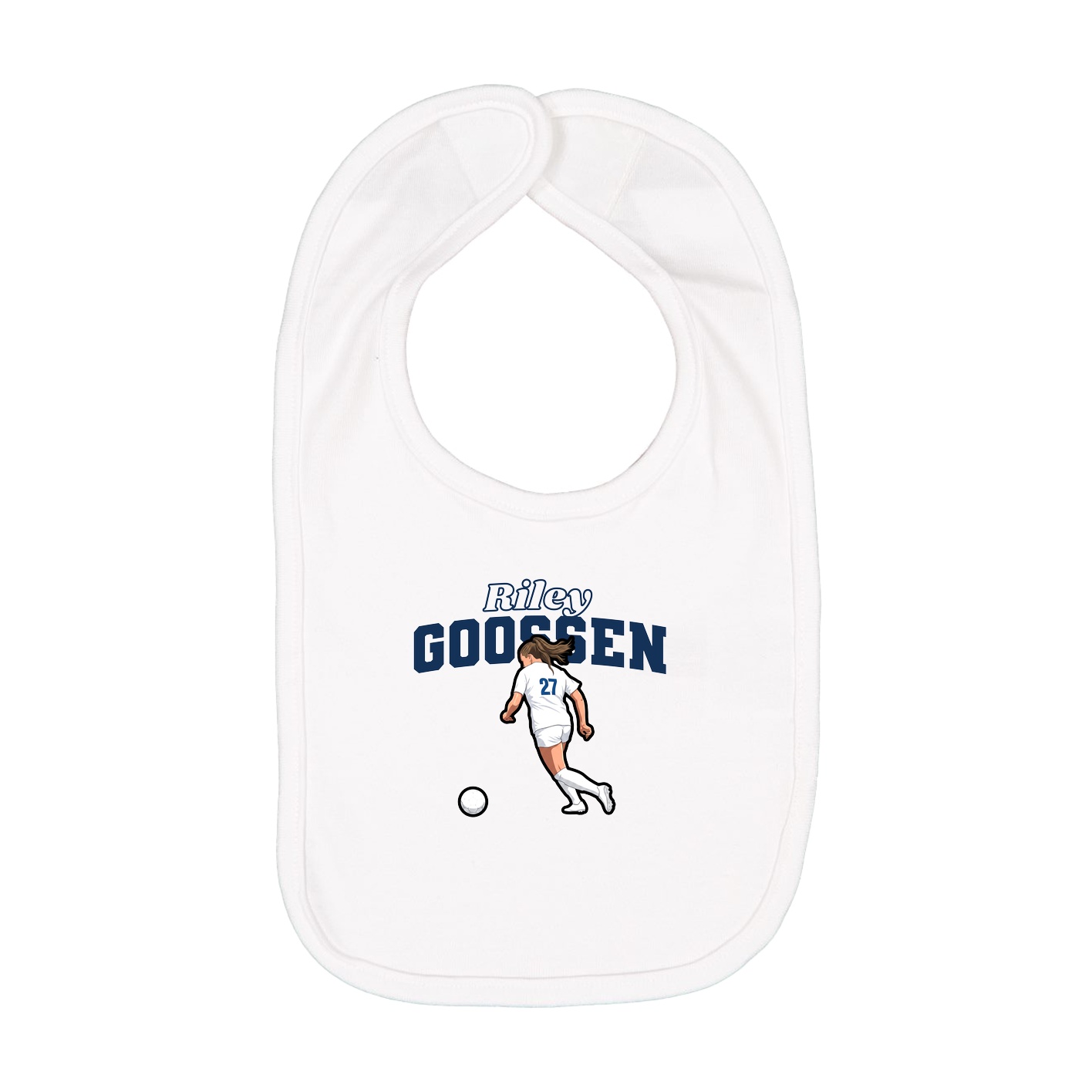Infant Bib — Name Arch in White