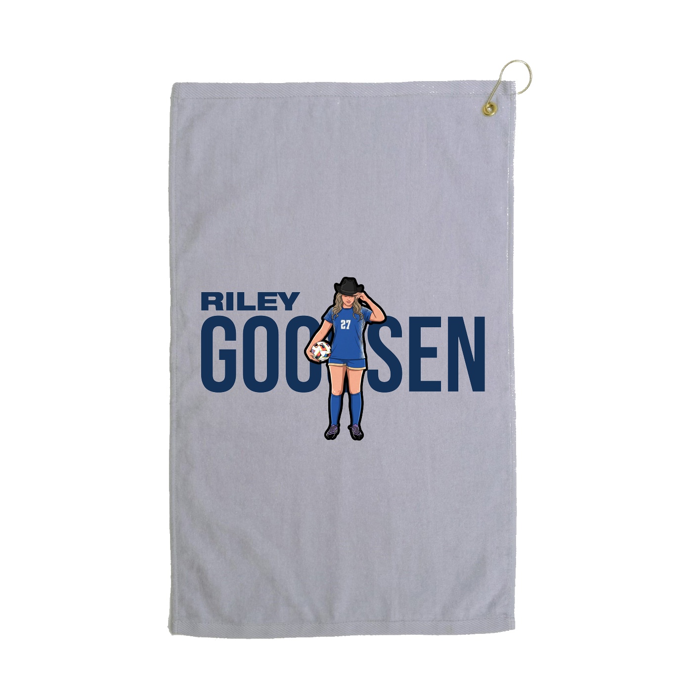 Golf Towel — Player Name in Grey